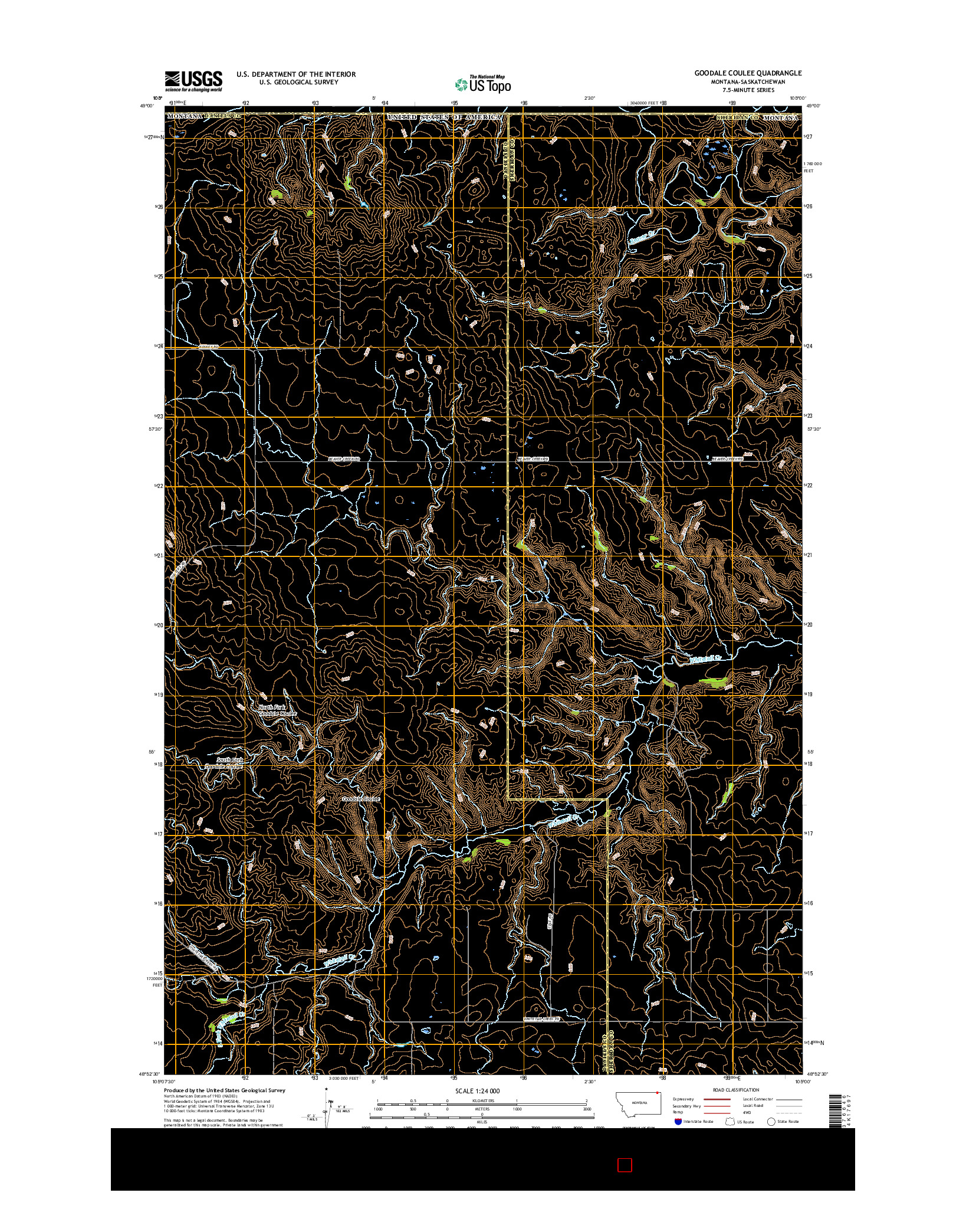 USGS US TOPO 7.5-MINUTE MAP FOR GOODALE COULEE, MT-SK 2017