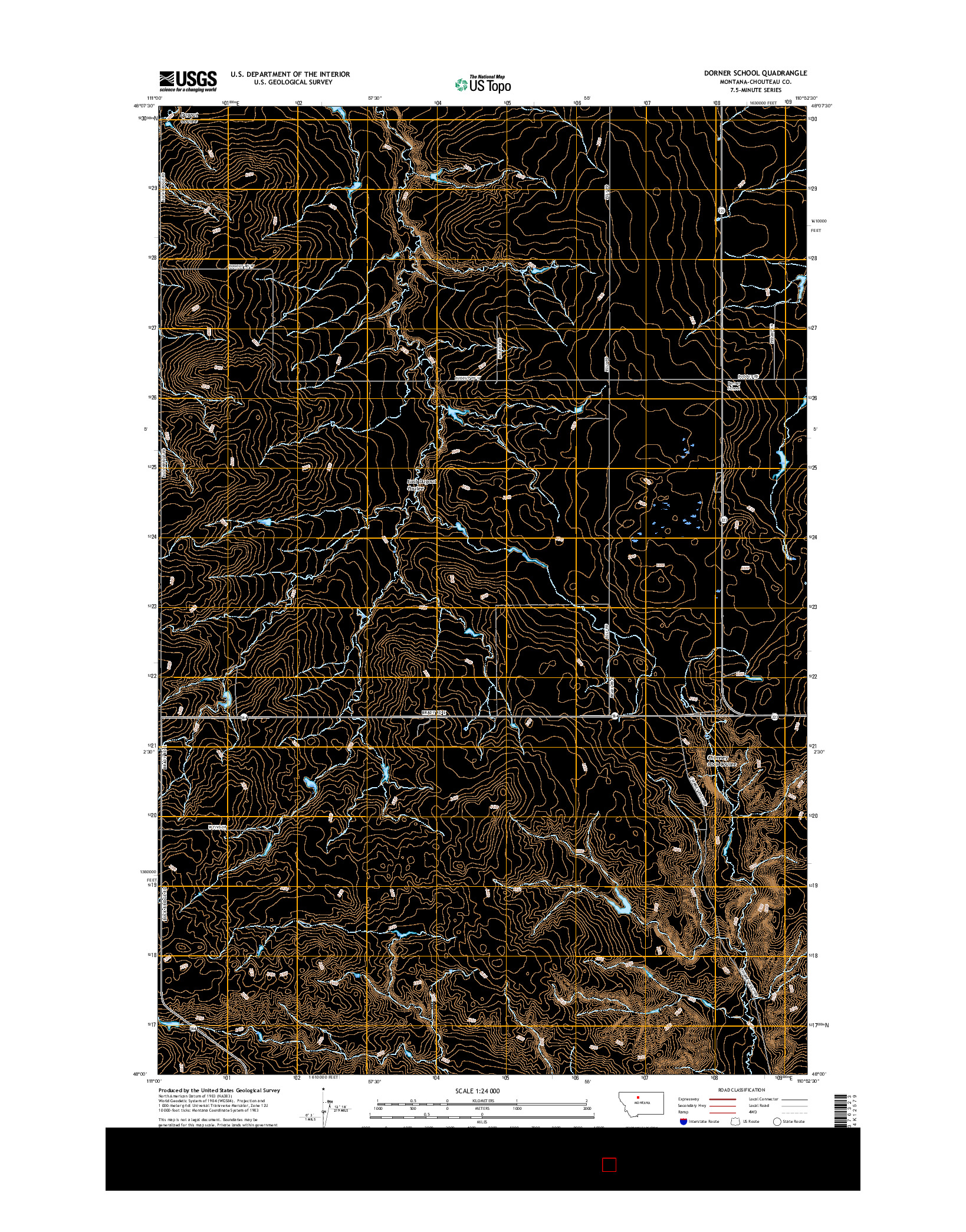 USGS US TOPO 7.5-MINUTE MAP FOR DORNER SCHOOL, MT 2017