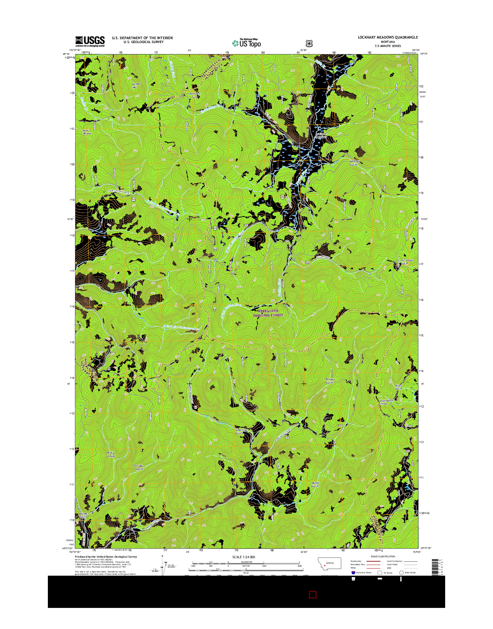 USGS US TOPO 7.5-MINUTE MAP FOR LOCKHART MEADOWS, MT 2017