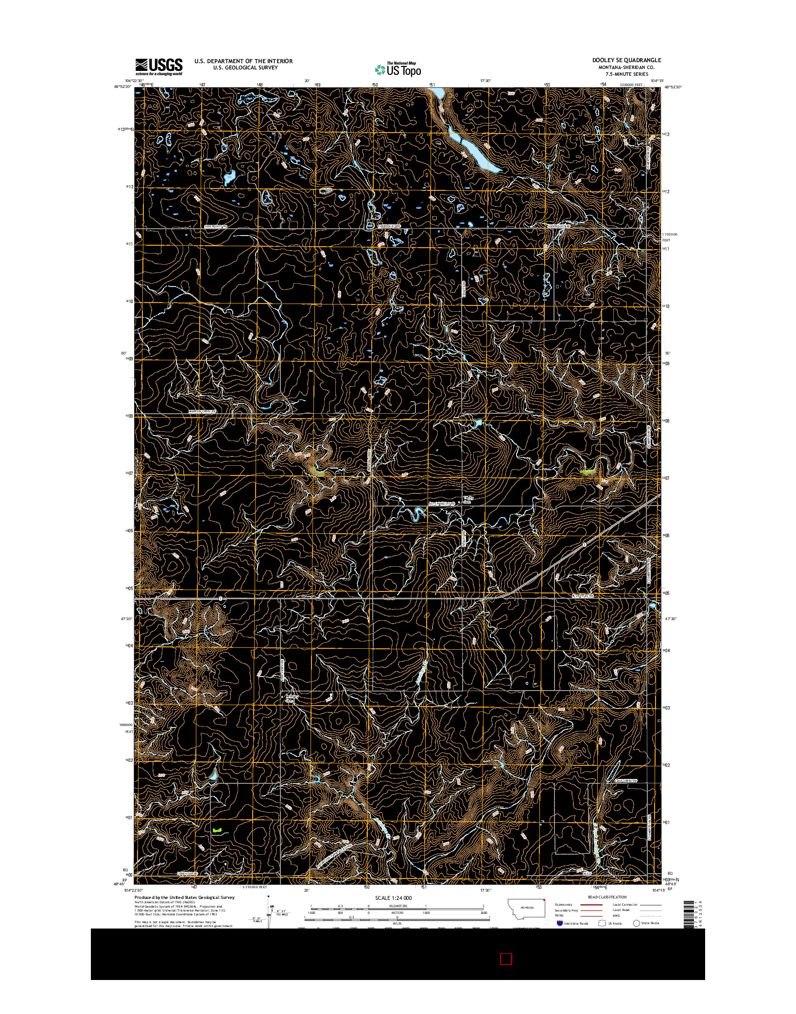 USGS US TOPO 7.5-MINUTE MAP FOR DOOLEY SE, MT 2017