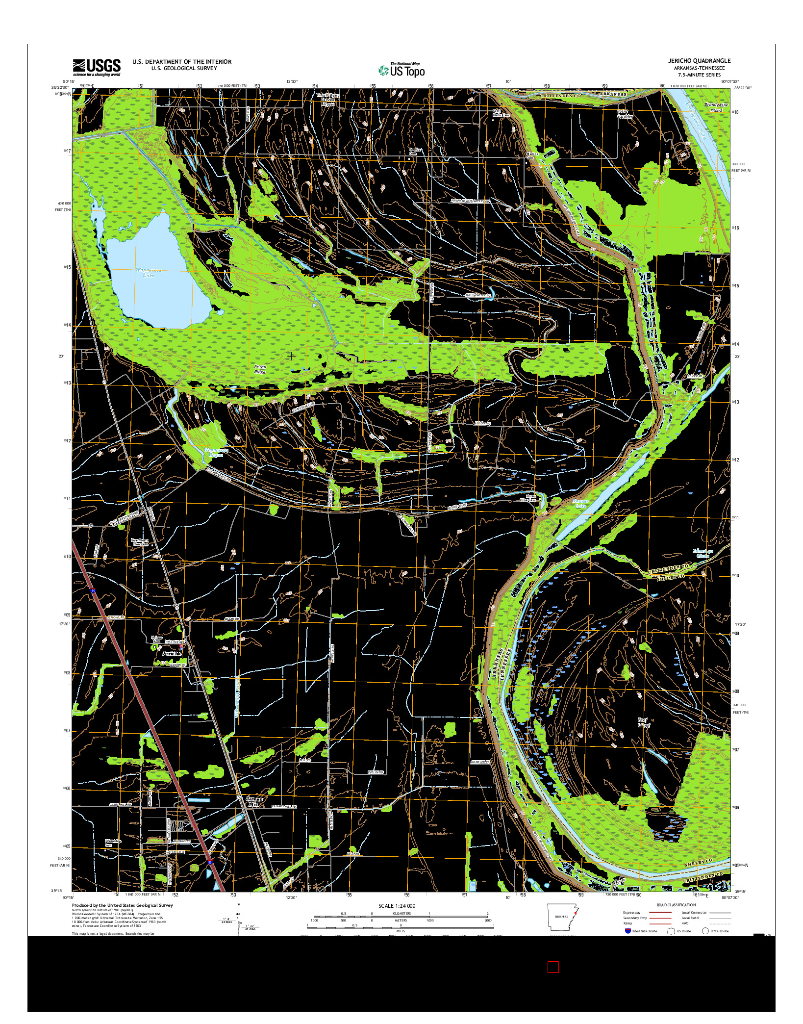 USGS US TOPO 7.5-MINUTE MAP FOR JERICHO, AR-TN 2017