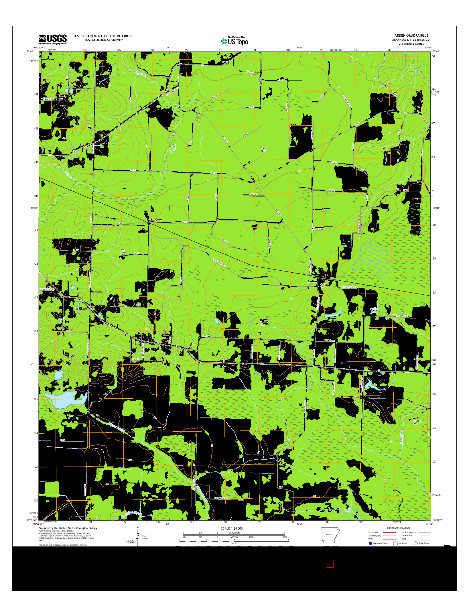 USGS US TOPO 7.5-MINUTE MAP FOR ARDEN, AR 2017