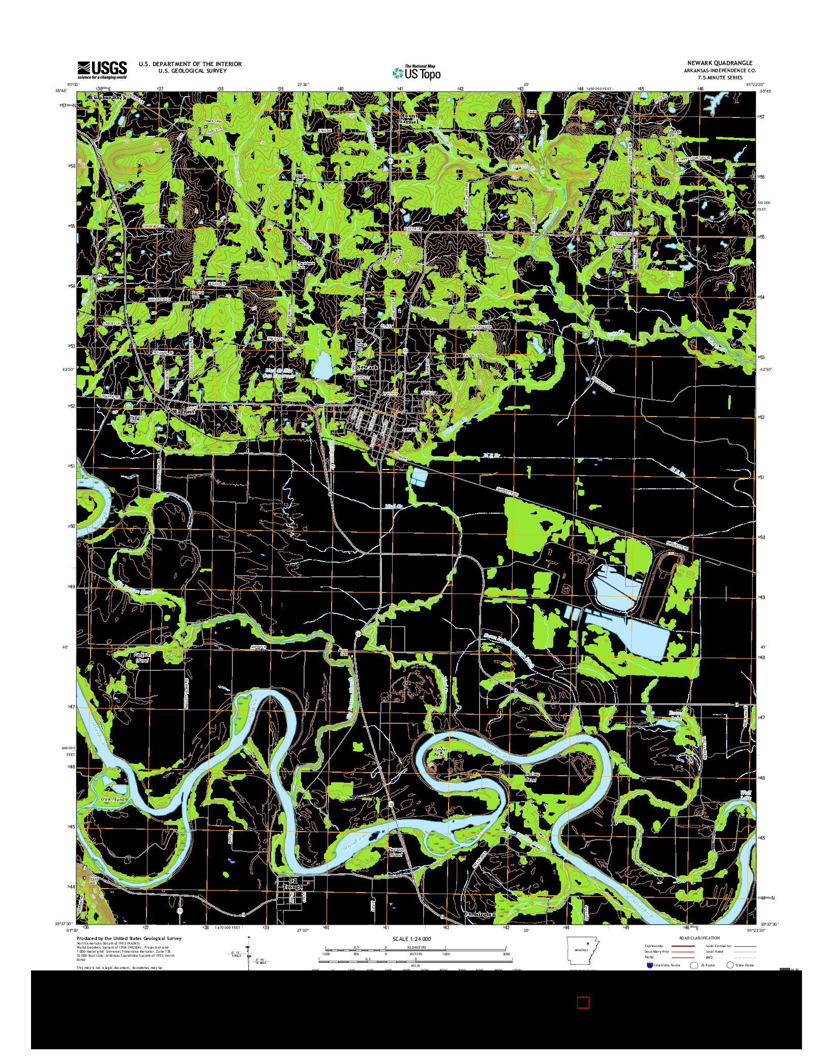 USGS US TOPO 7.5-MINUTE MAP FOR NEWARK, AR 2017