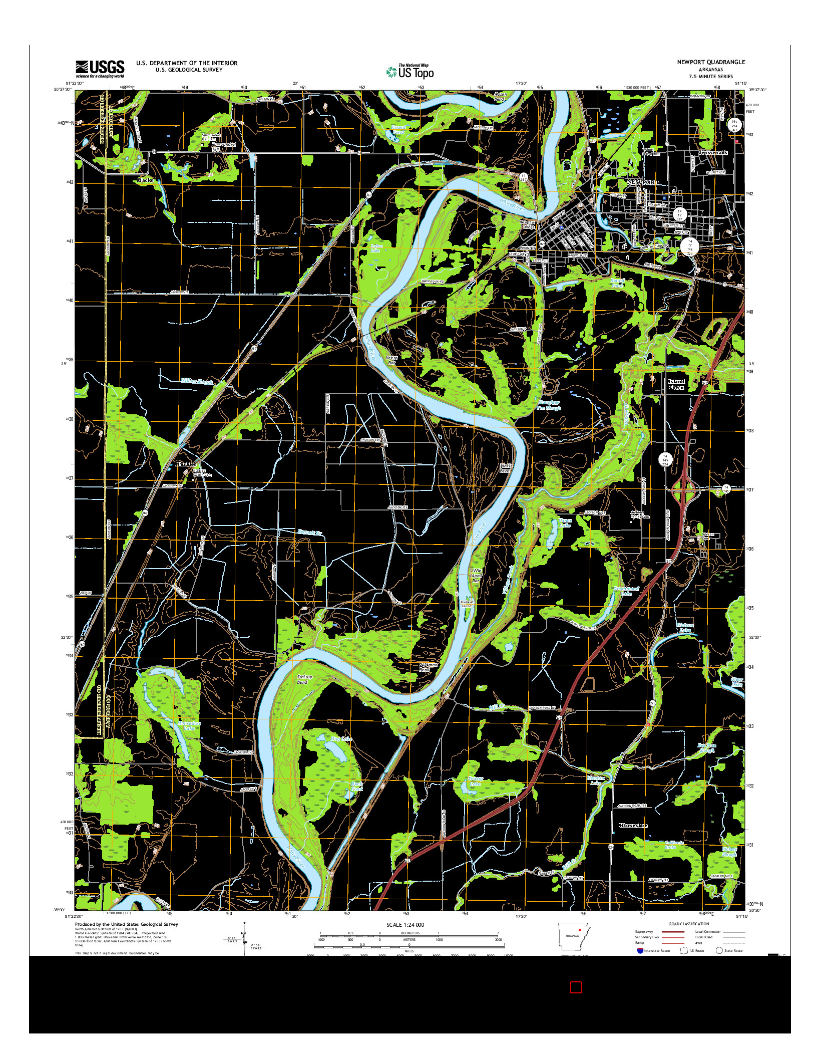 USGS US TOPO 7.5-MINUTE MAP FOR NEWPORT, AR 2017