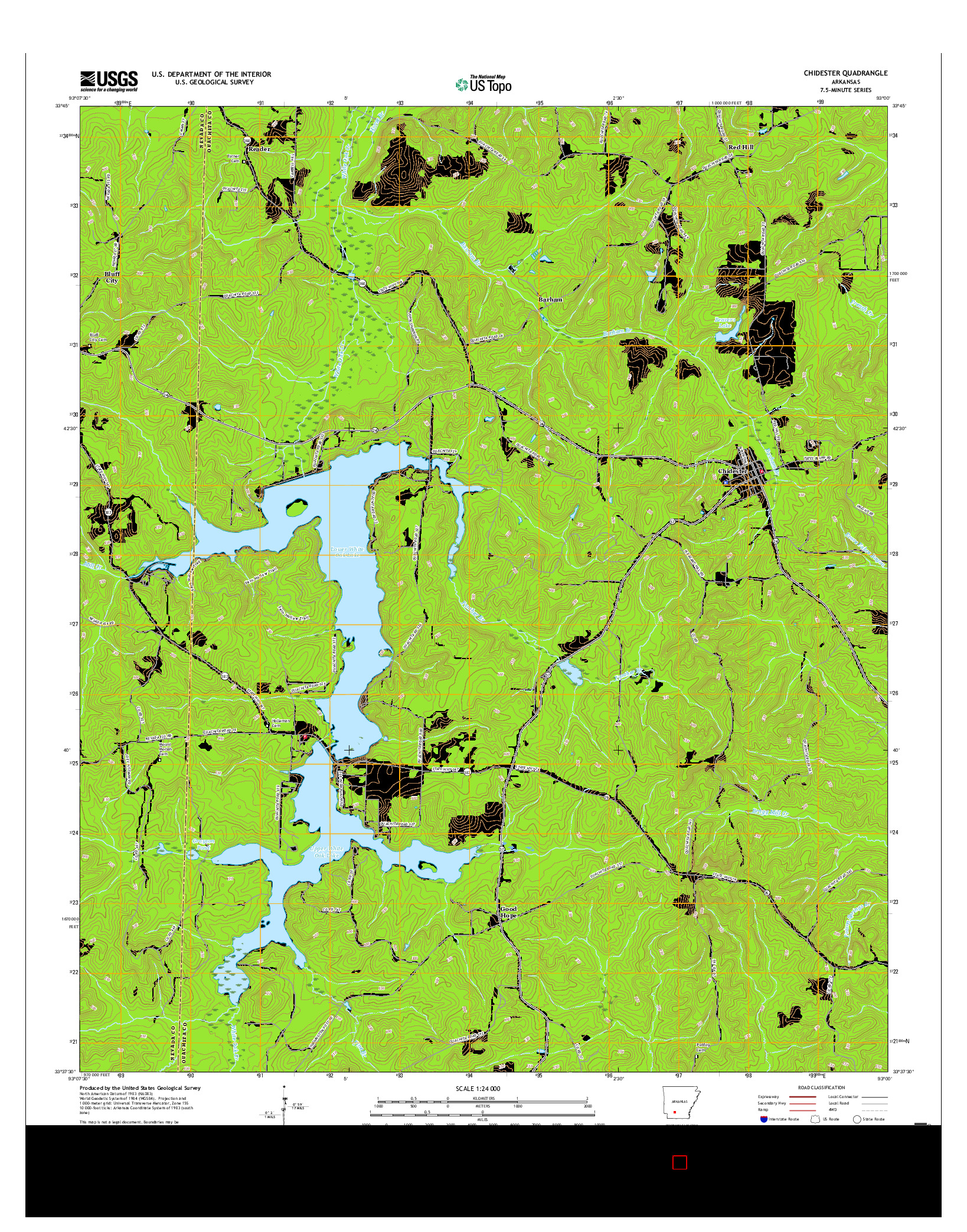 USGS US TOPO 7.5-MINUTE MAP FOR CHIDESTER, AR 2017