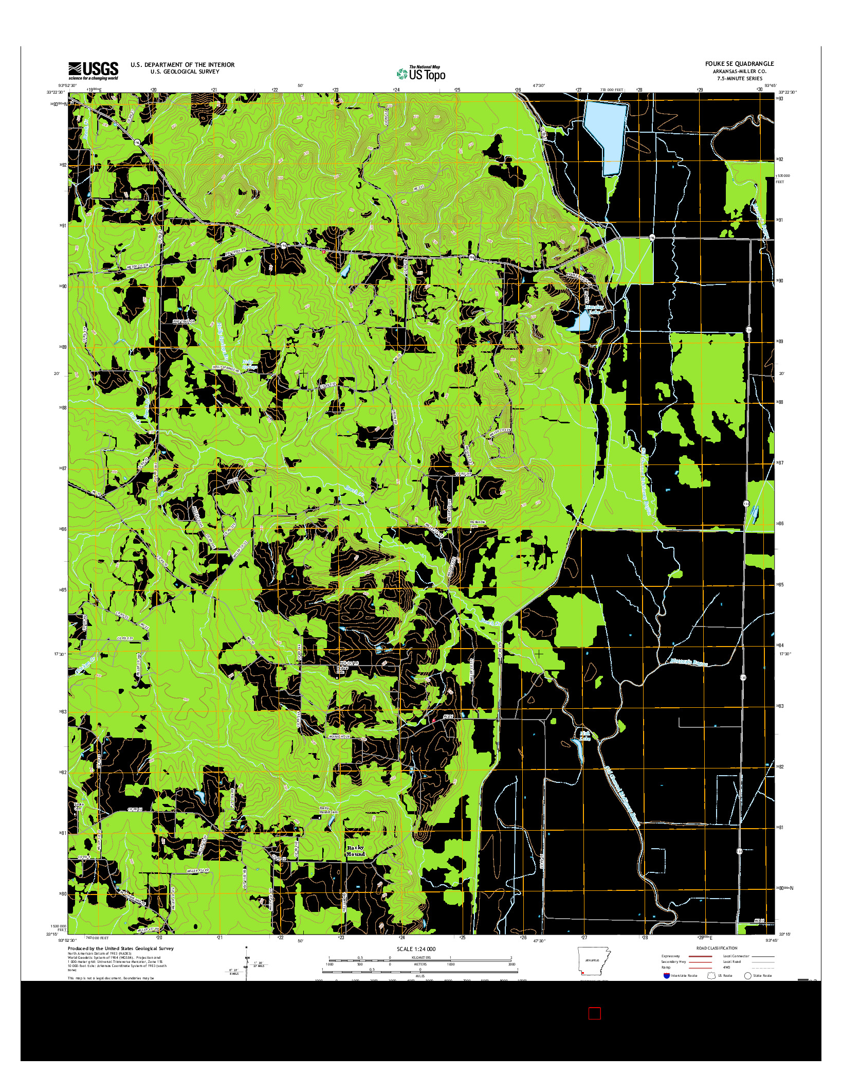 USGS US TOPO 7.5-MINUTE MAP FOR FOUKE SE, AR 2017