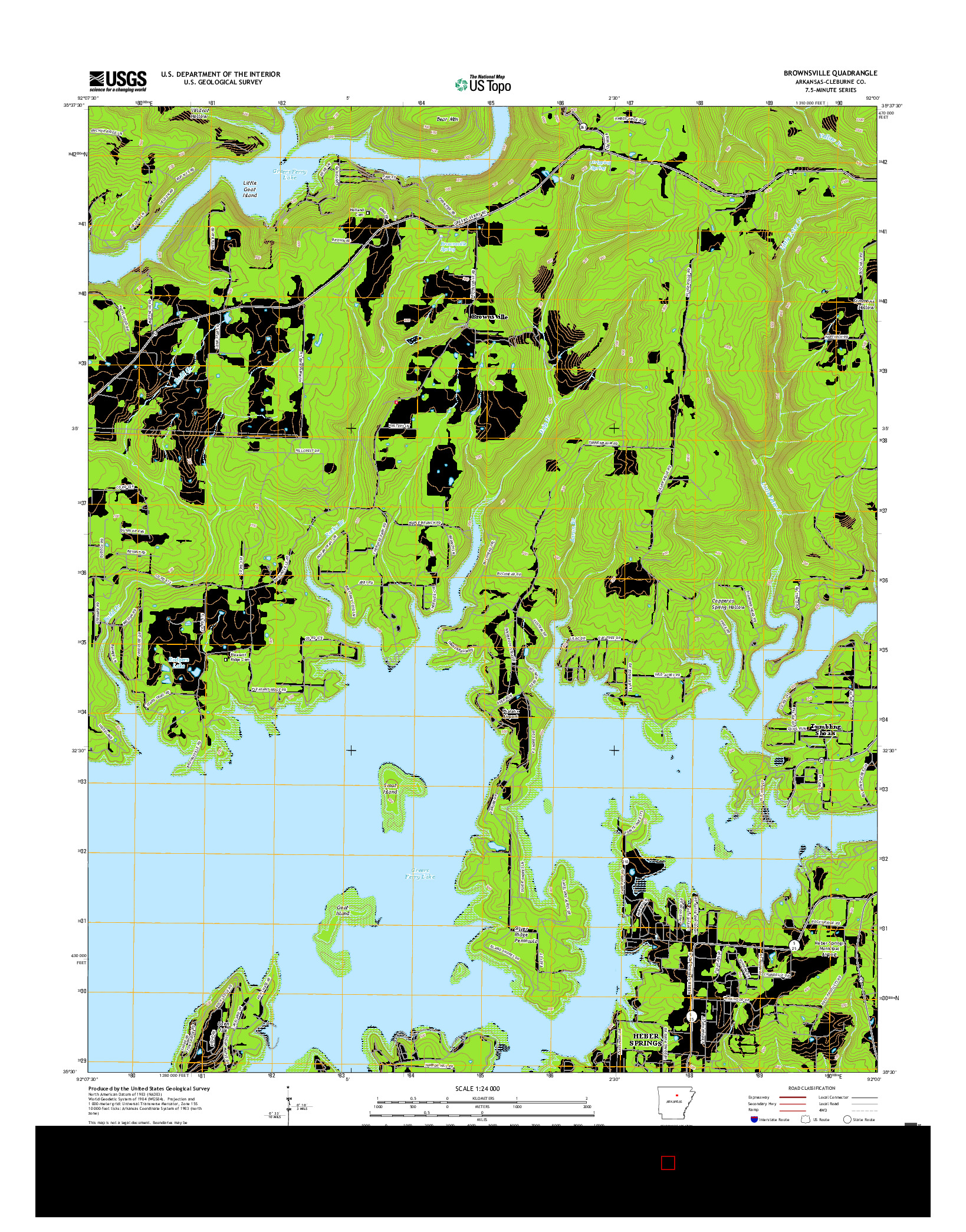 USGS US TOPO 7.5-MINUTE MAP FOR BROWNSVILLE, AR 2017