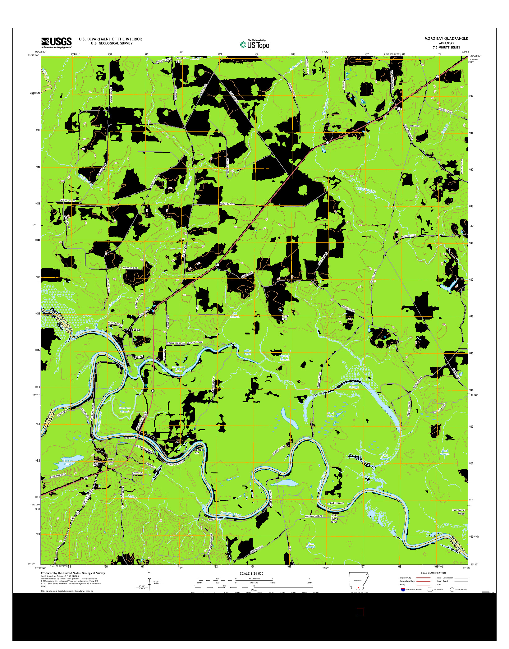 USGS US TOPO 7.5-MINUTE MAP FOR MORO BAY, AR 2017