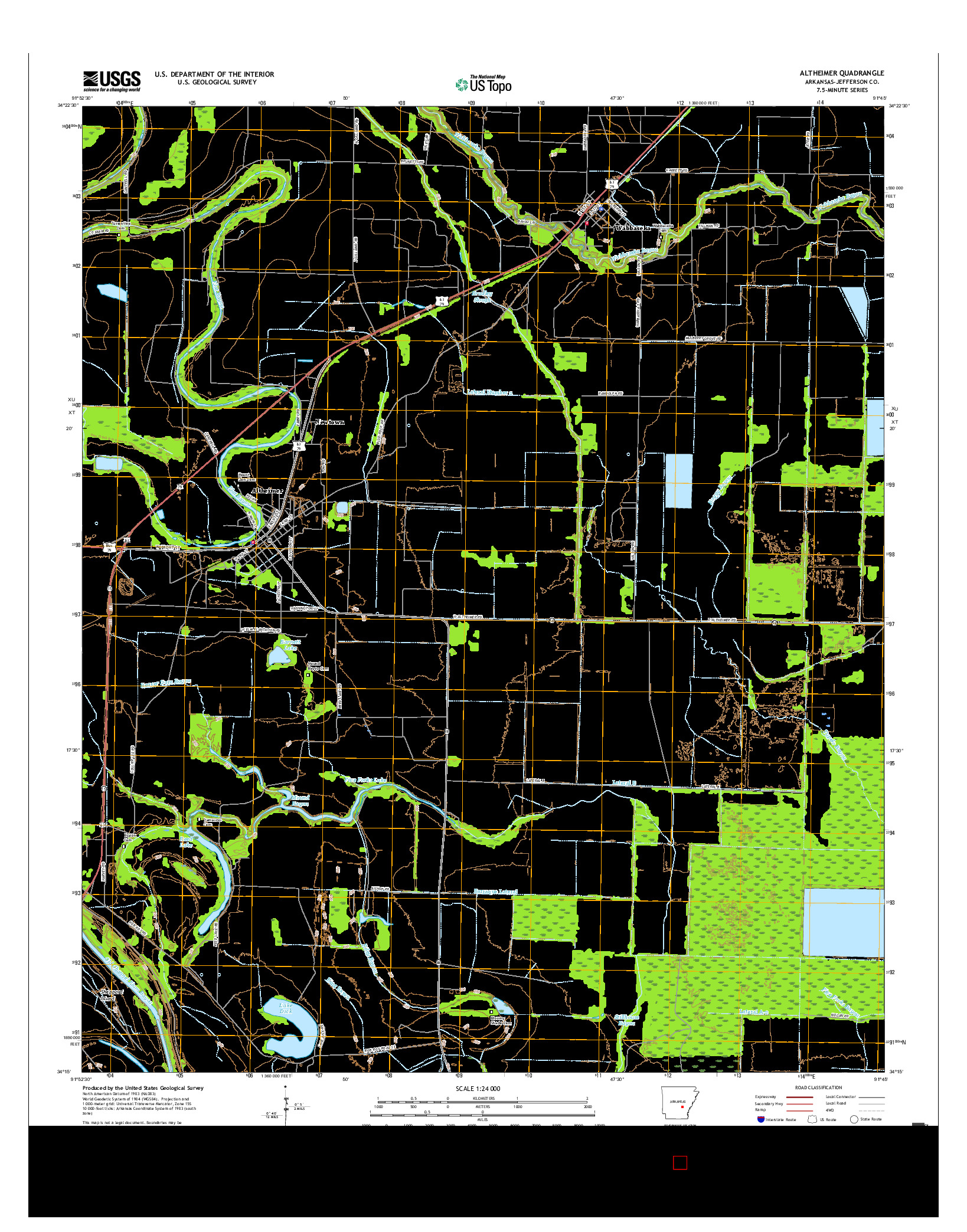 USGS US TOPO 7.5-MINUTE MAP FOR ALTHEIMER, AR 2017