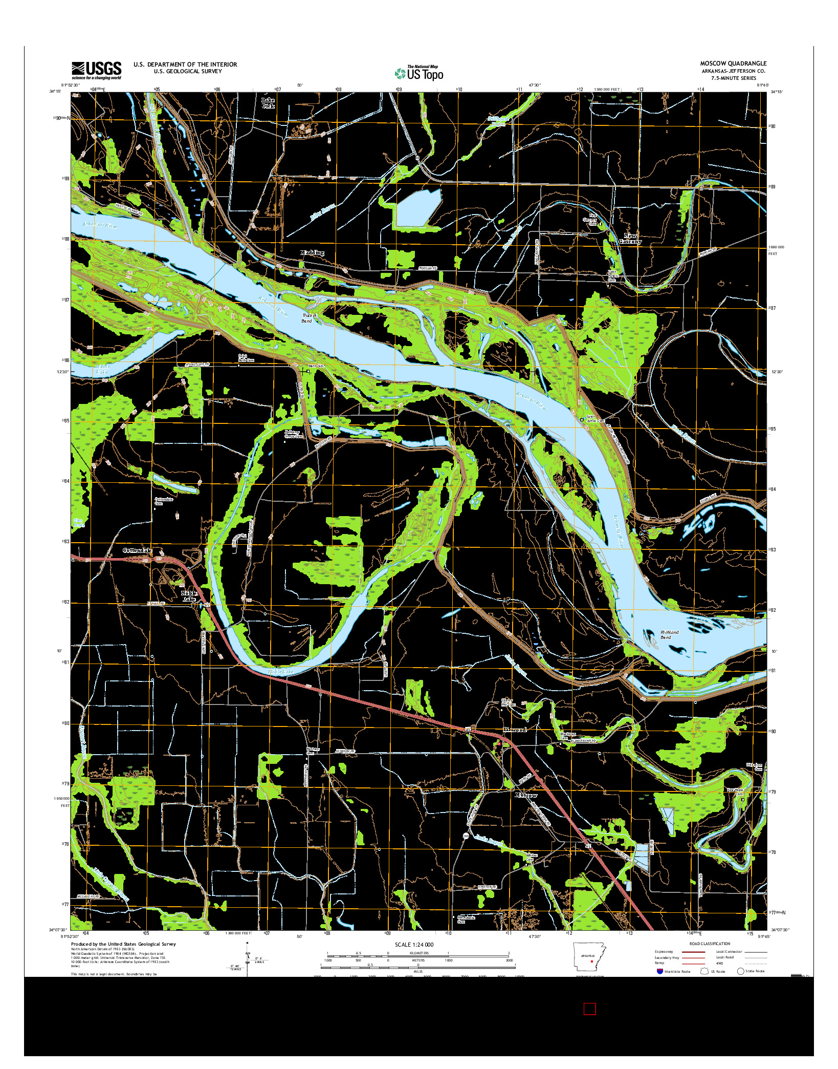 USGS US TOPO 7.5-MINUTE MAP FOR MOSCOW, AR 2017