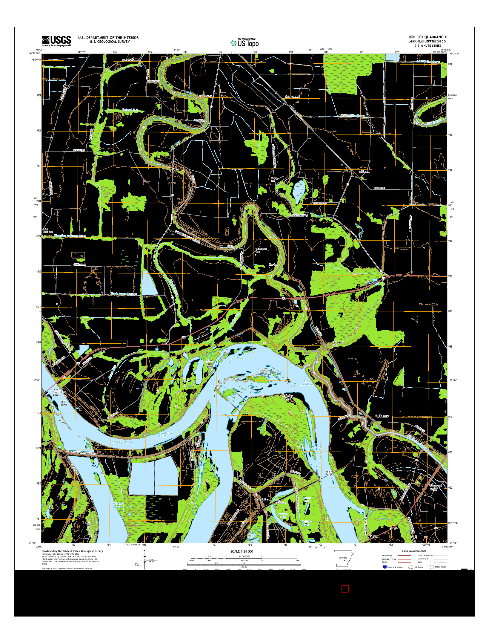 USGS US TOPO 7.5-MINUTE MAP FOR ROB ROY, AR 2017