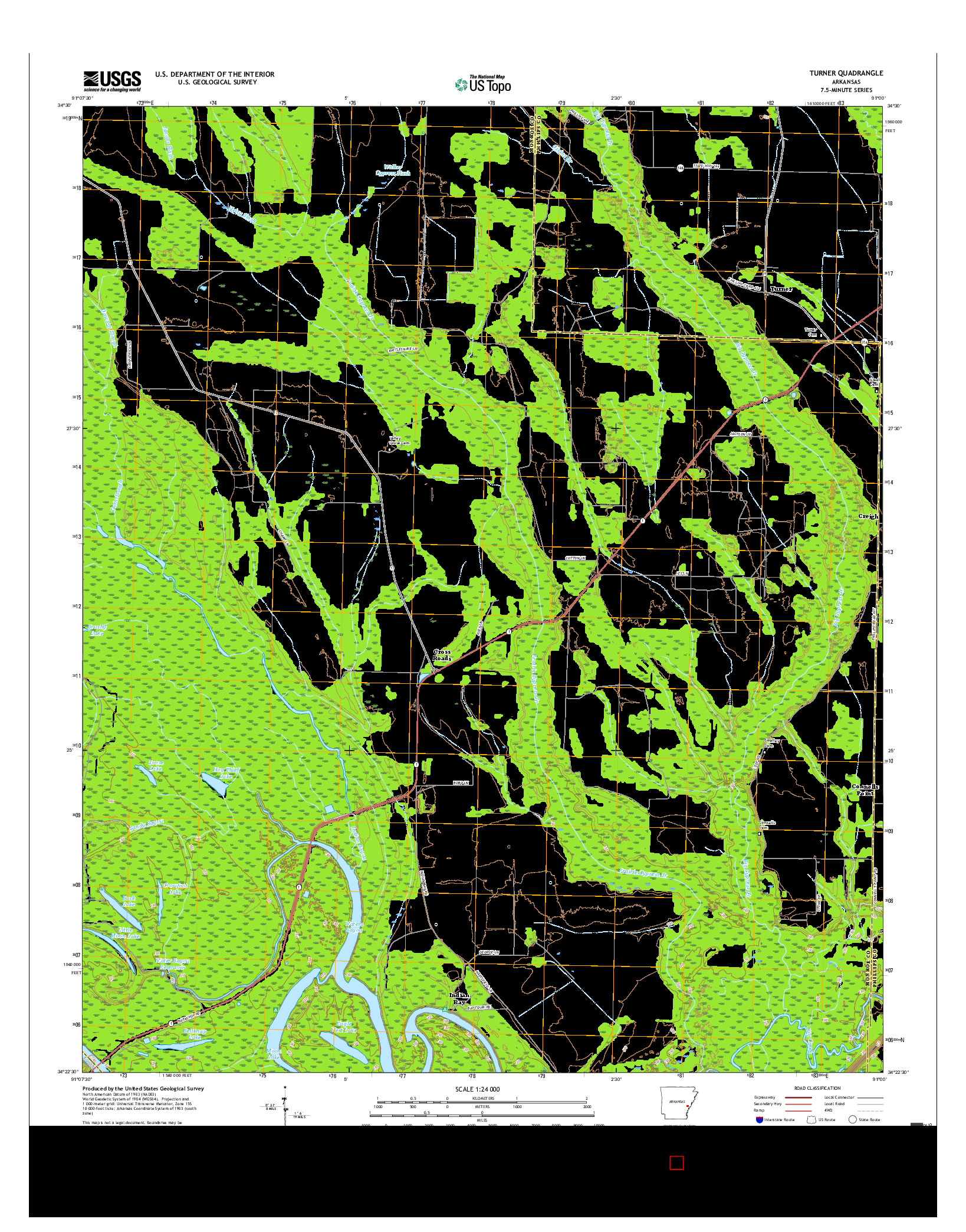 USGS US TOPO 7.5-MINUTE MAP FOR TURNER, AR 2017