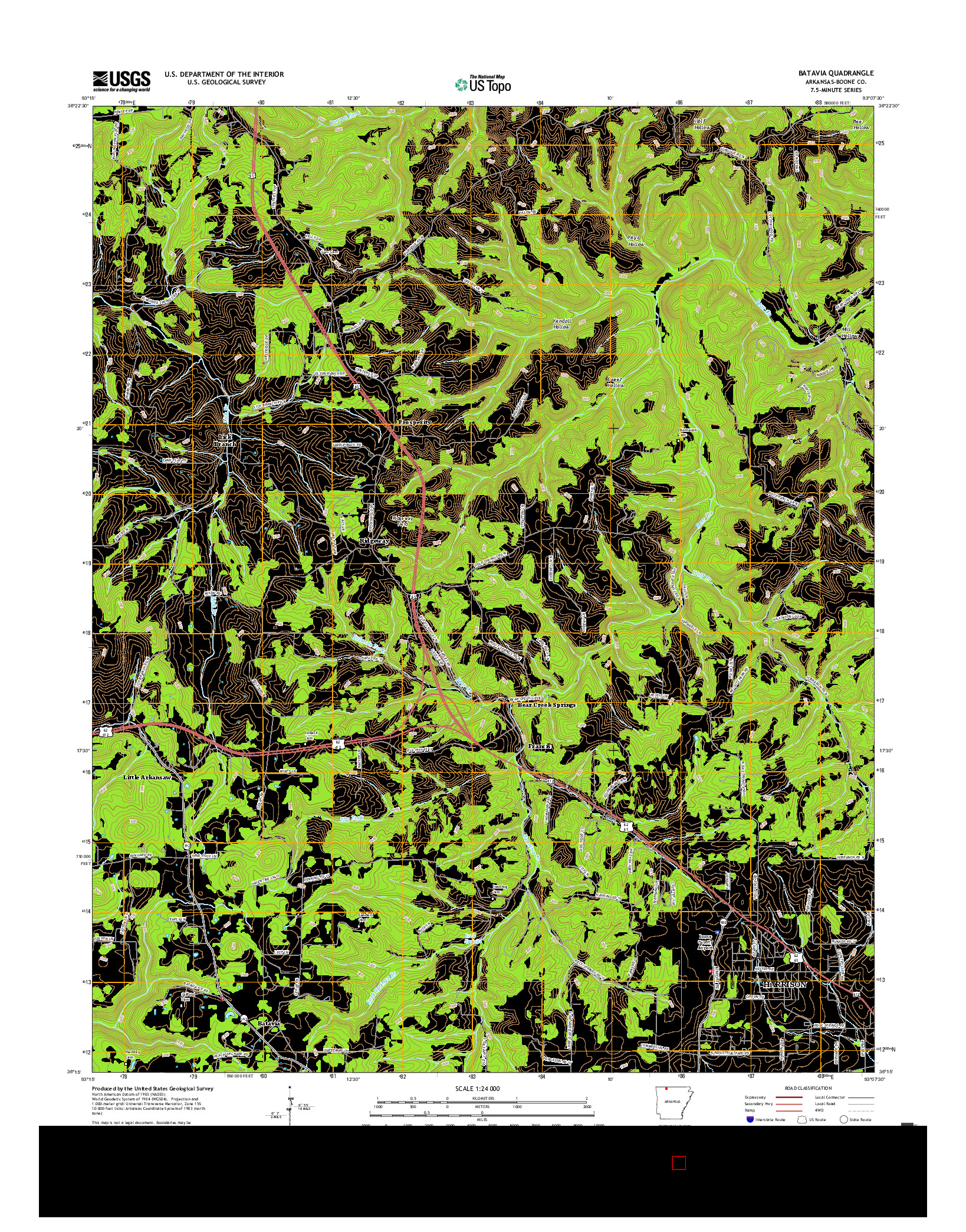 USGS US TOPO 7.5-MINUTE MAP FOR BATAVIA, AR 2017