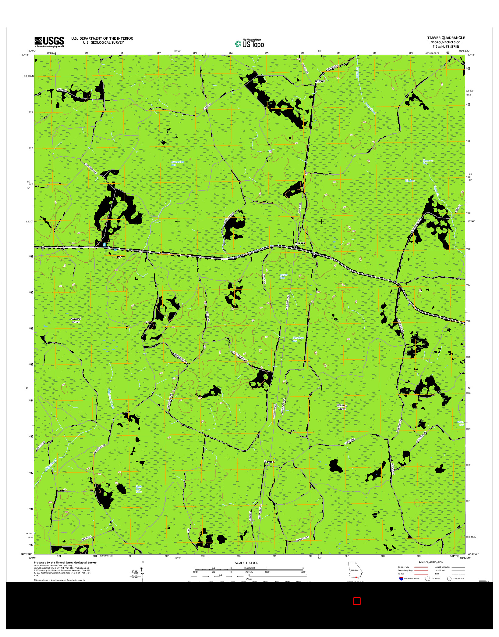 USGS US TOPO 7.5-MINUTE MAP FOR TARVER, GA 2017