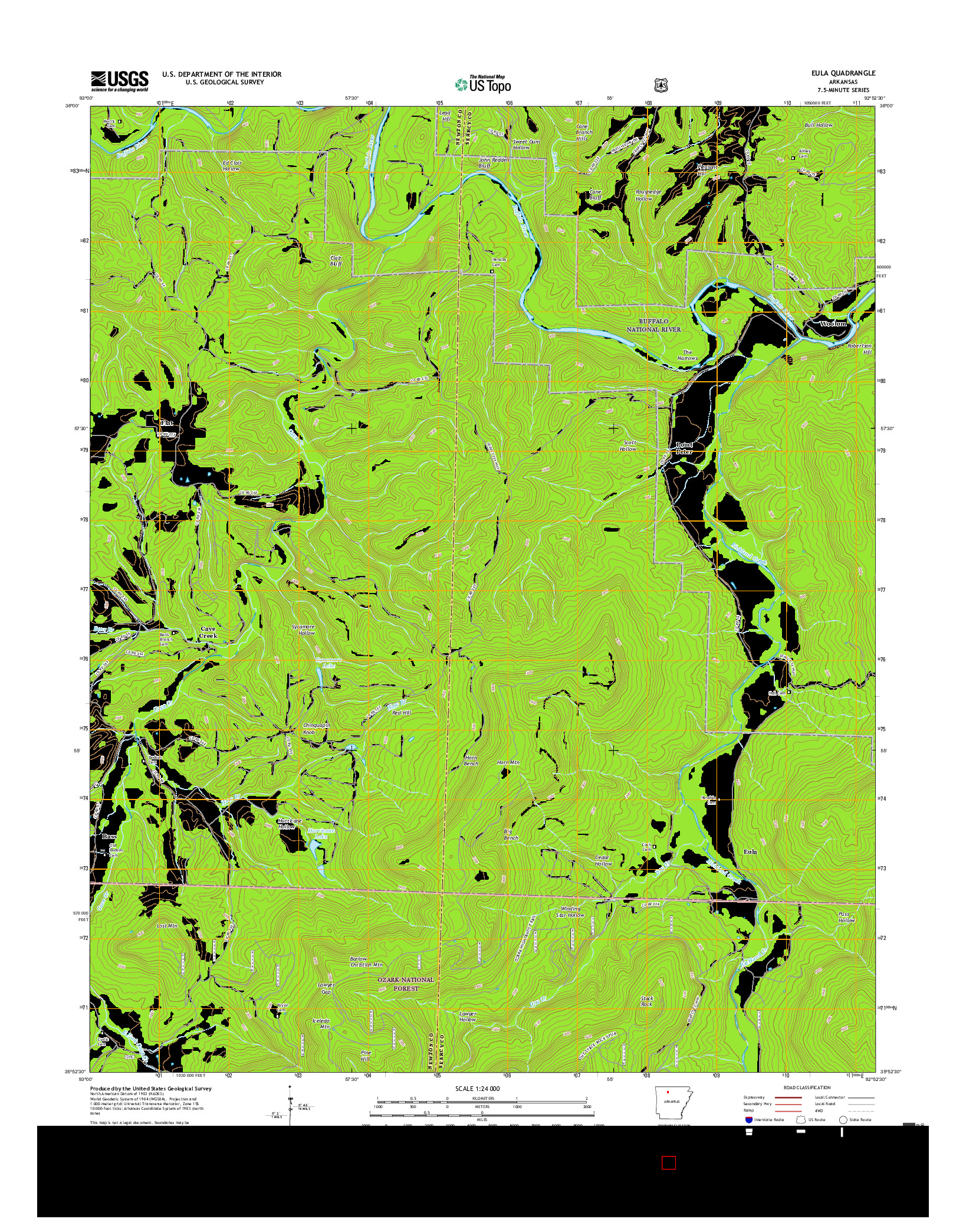 USGS US TOPO 7.5-MINUTE MAP FOR EULA, AR 2017