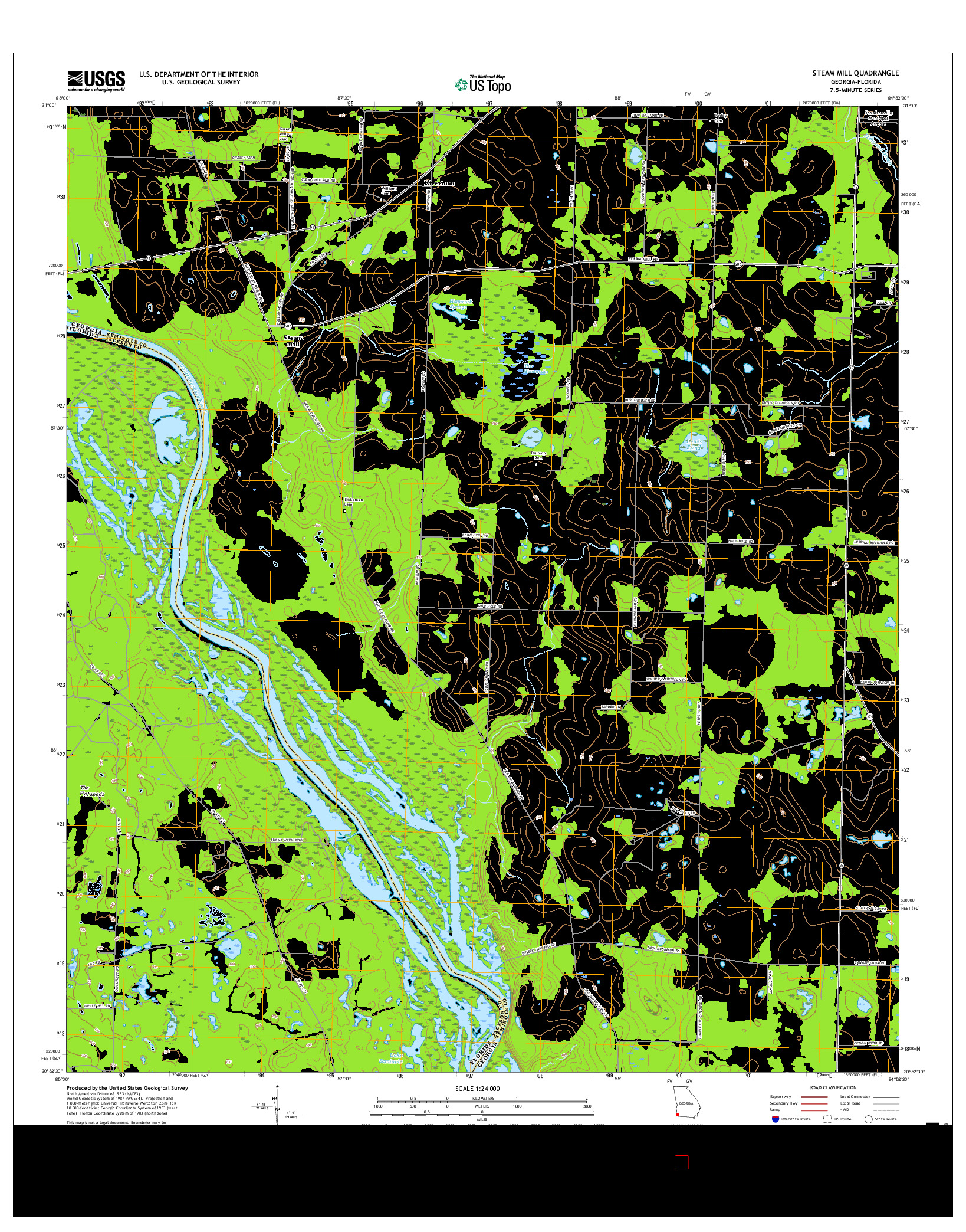 USGS US TOPO 7.5-MINUTE MAP FOR STEAM MILL, GA-FL 2017