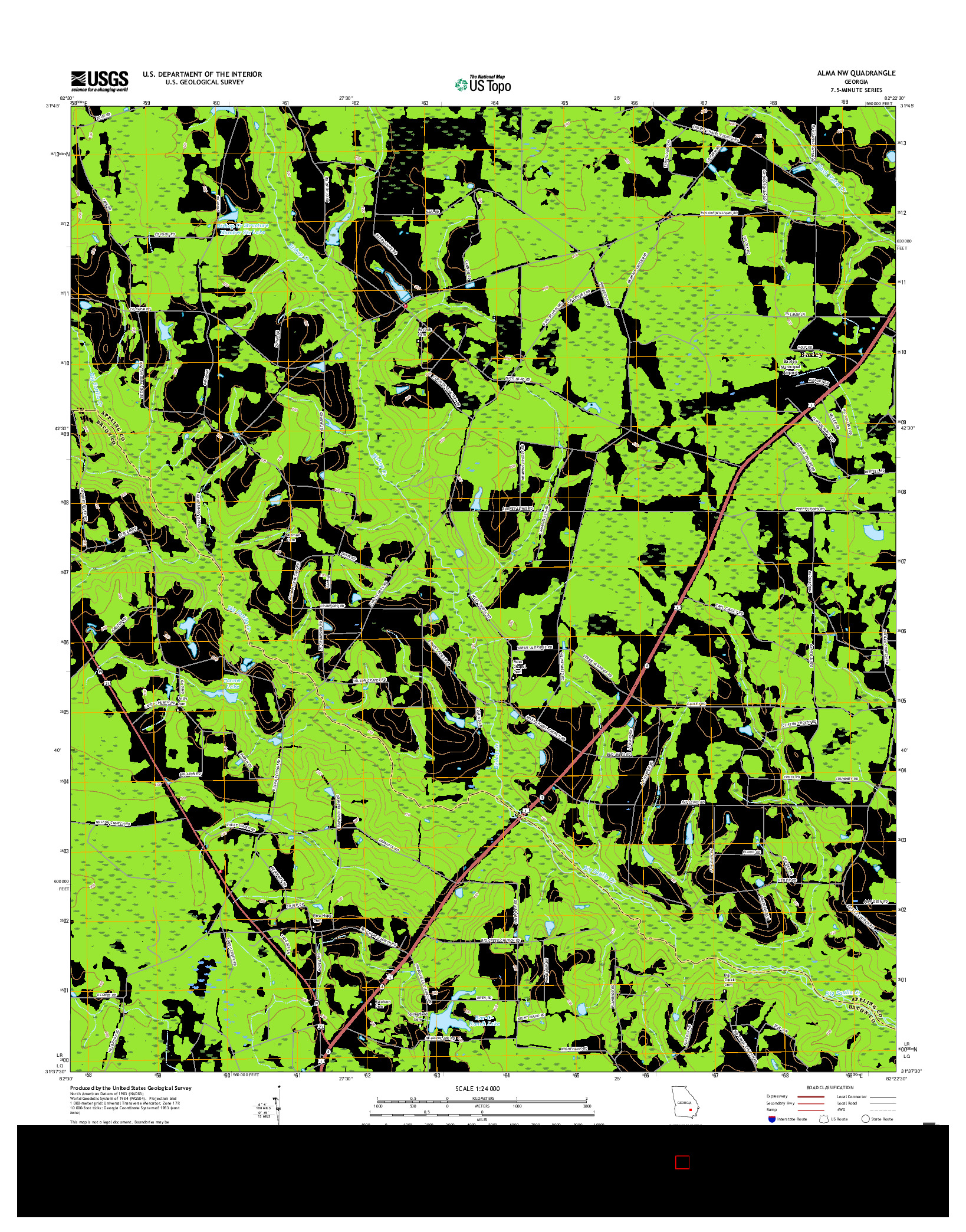 USGS US TOPO 7.5-MINUTE MAP FOR ALMA NW, GA 2017