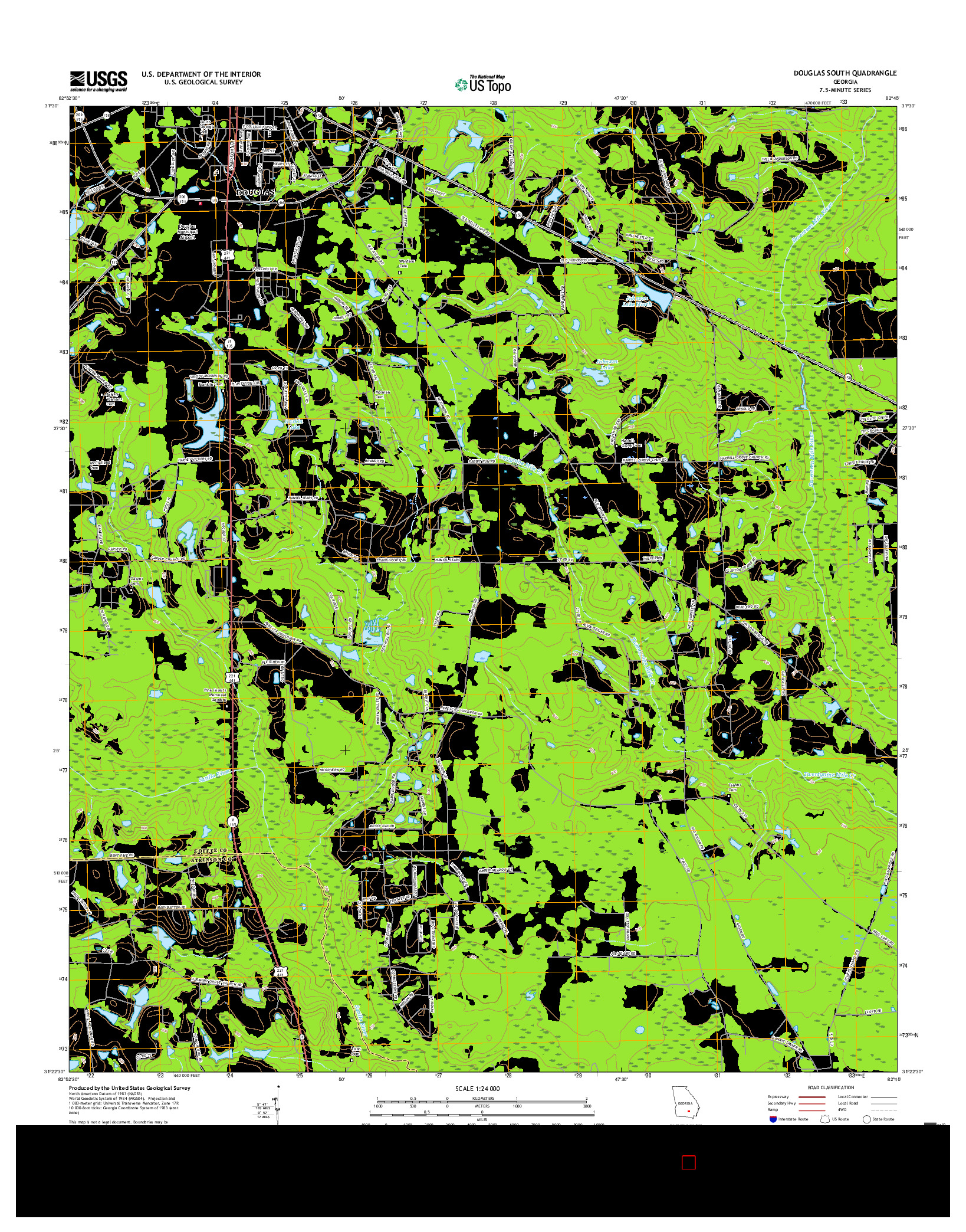 USGS US TOPO 7.5-MINUTE MAP FOR DOUGLAS SOUTH, GA 2017