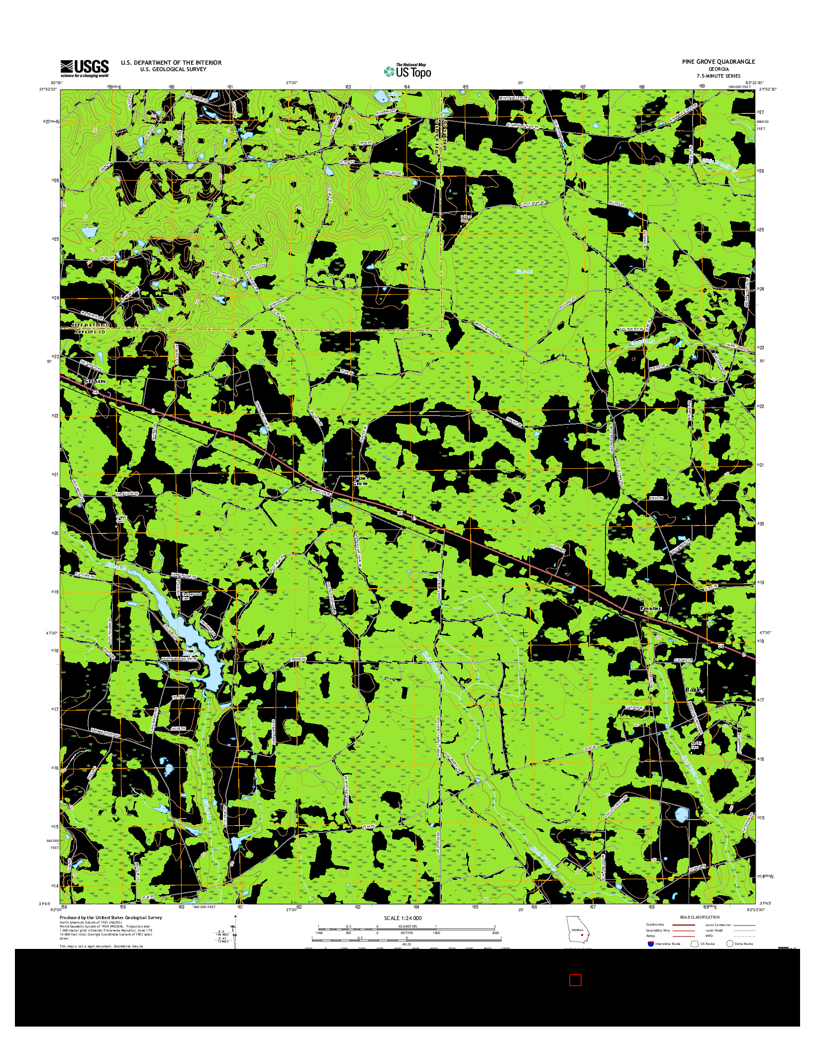 USGS US TOPO 7.5-MINUTE MAP FOR PINE GROVE, GA 2017