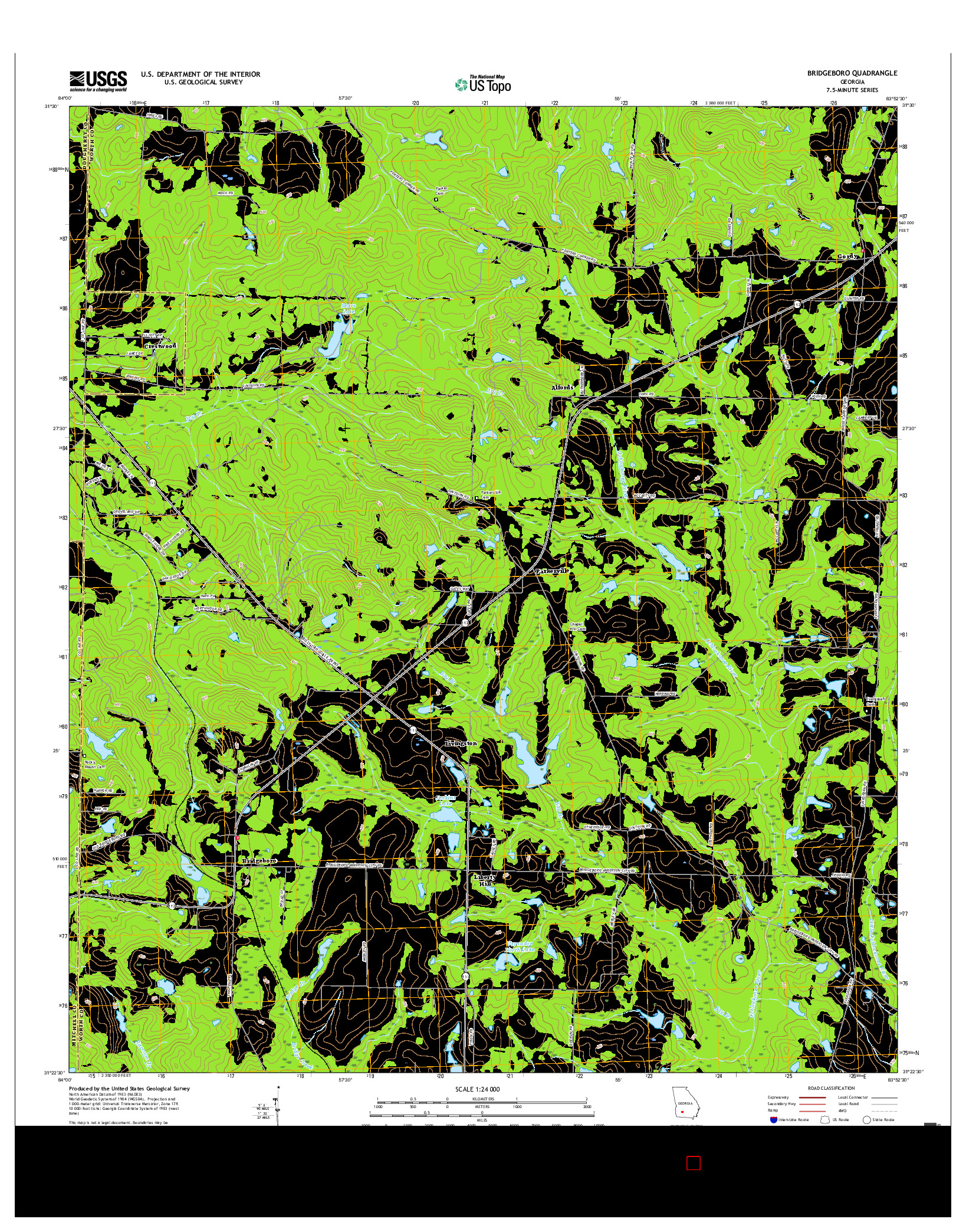 USGS US TOPO 7.5-MINUTE MAP FOR BRIDGEBORO, GA 2017