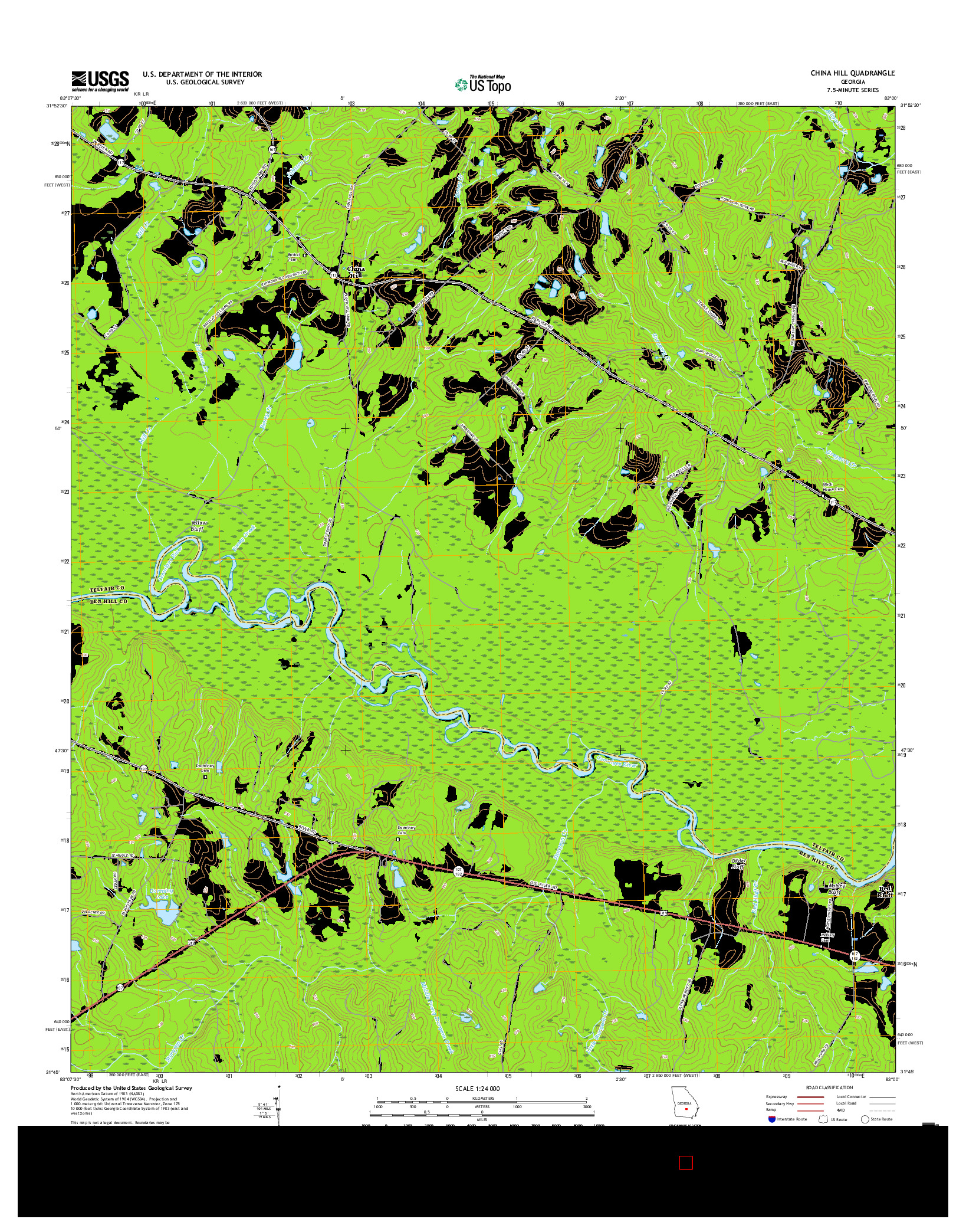 USGS US TOPO 7.5-MINUTE MAP FOR CHINA HILL, GA 2017