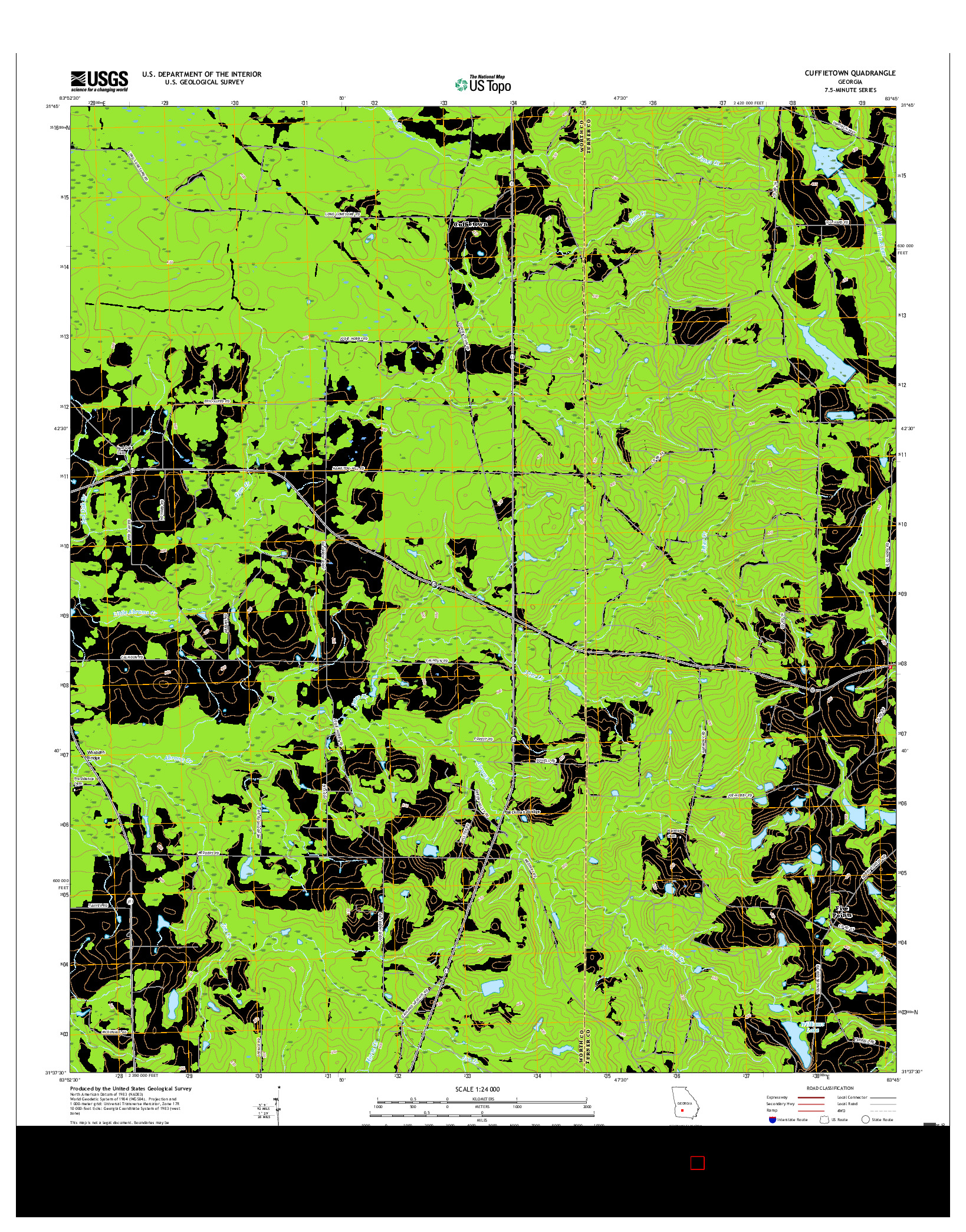 USGS US TOPO 7.5-MINUTE MAP FOR CUFFIETOWN, GA 2017