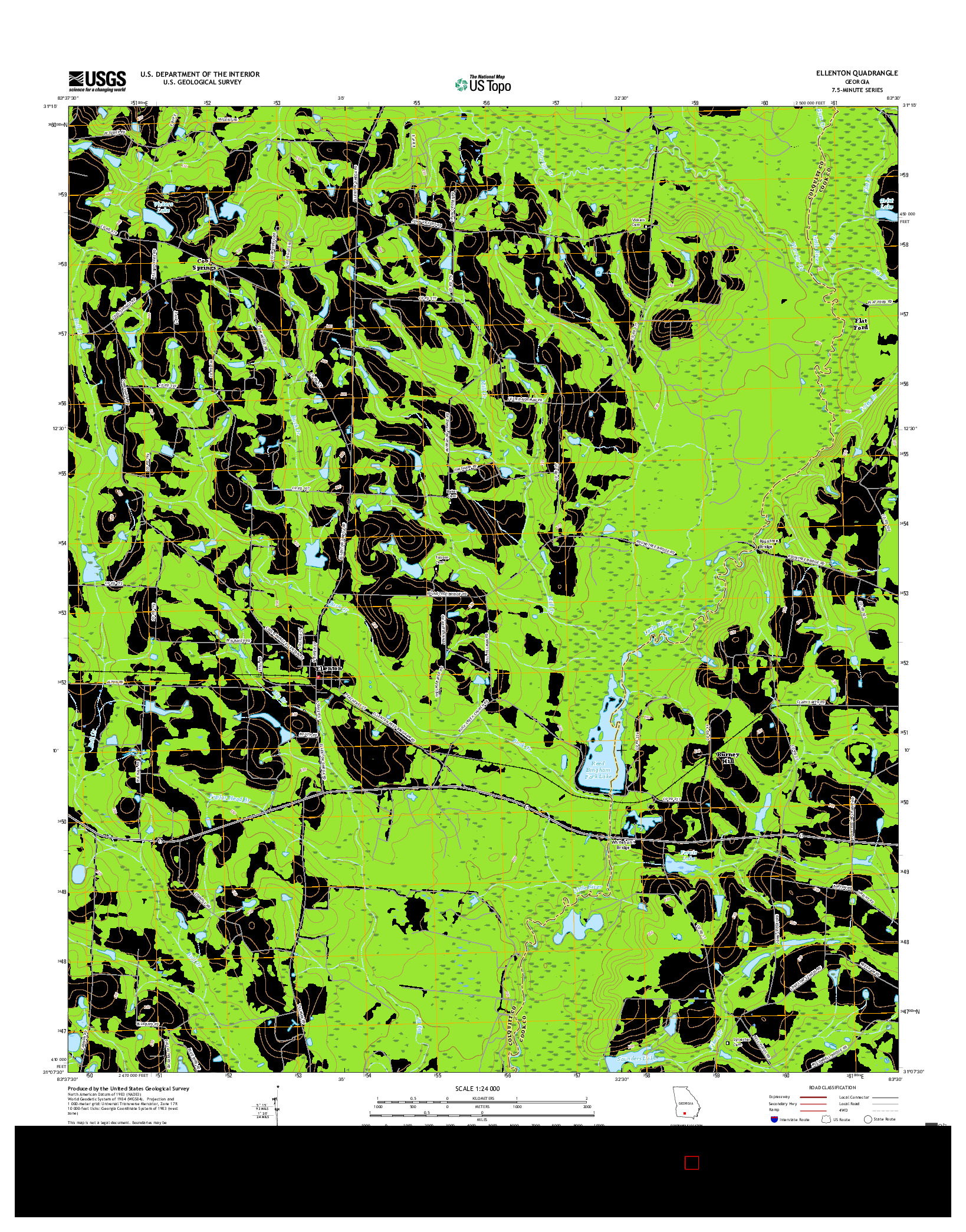 USGS US TOPO 7.5-MINUTE MAP FOR ELLENTON, GA 2017