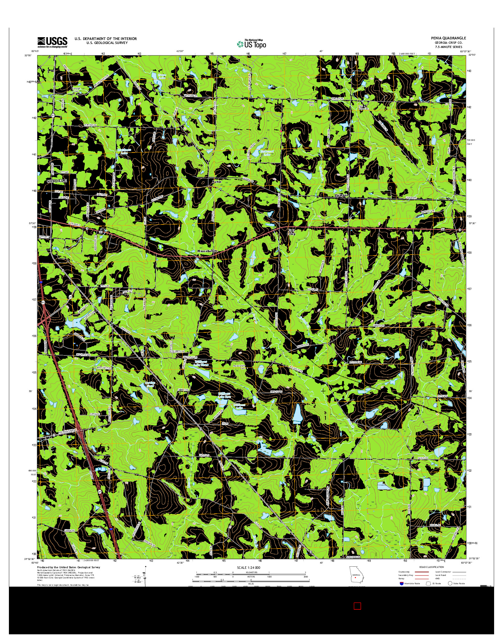 USGS US TOPO 7.5-MINUTE MAP FOR PENIA, GA 2017