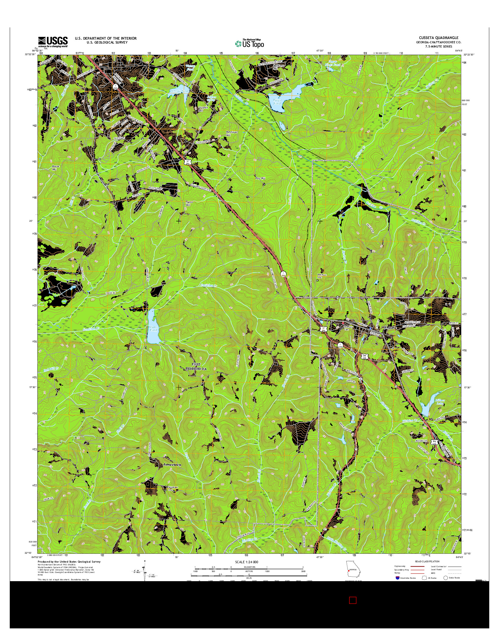 USGS US TOPO 7.5-MINUTE MAP FOR CUSSETA, GA 2017