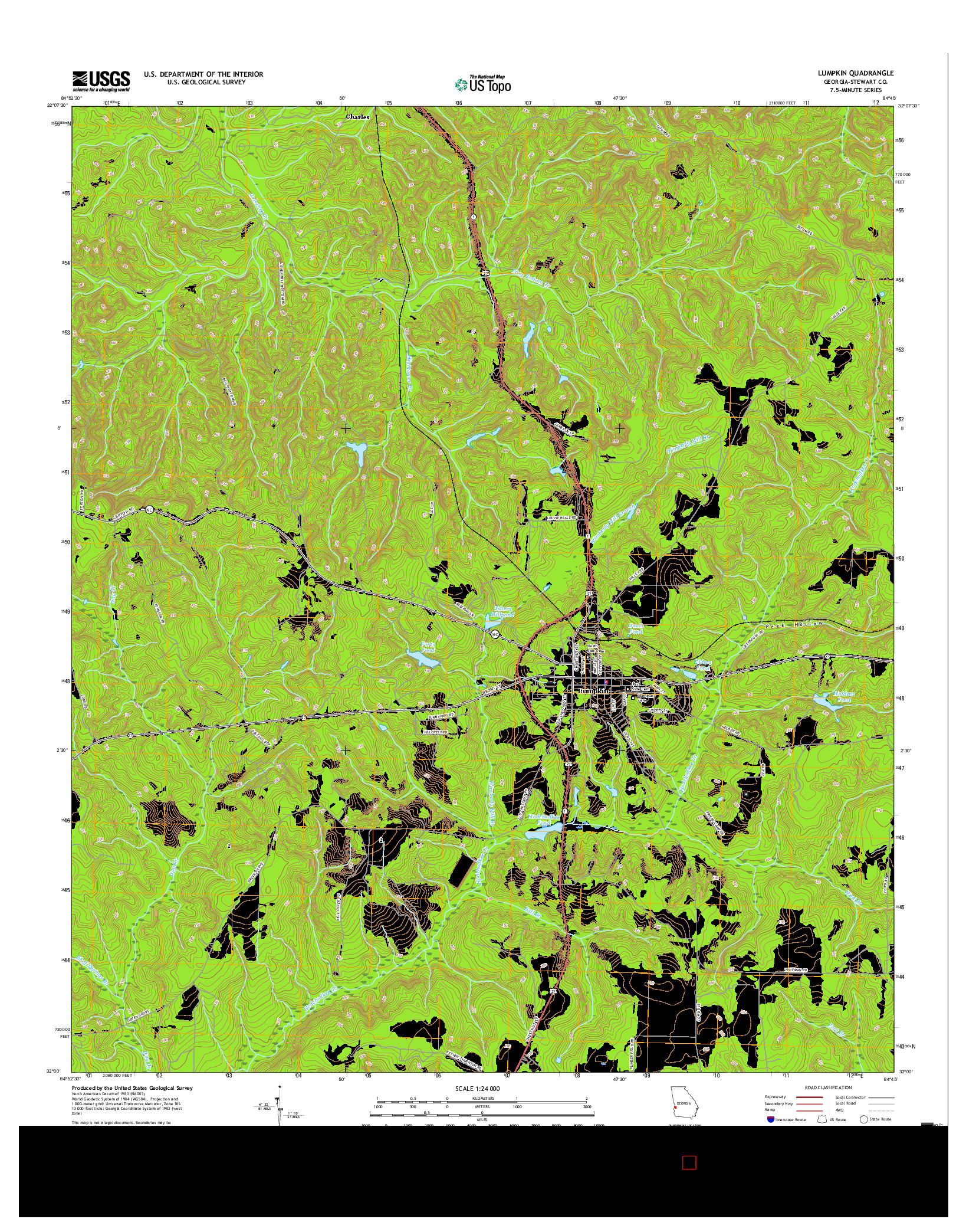 USGS US TOPO 7.5-MINUTE MAP FOR LUMPKIN, GA 2017