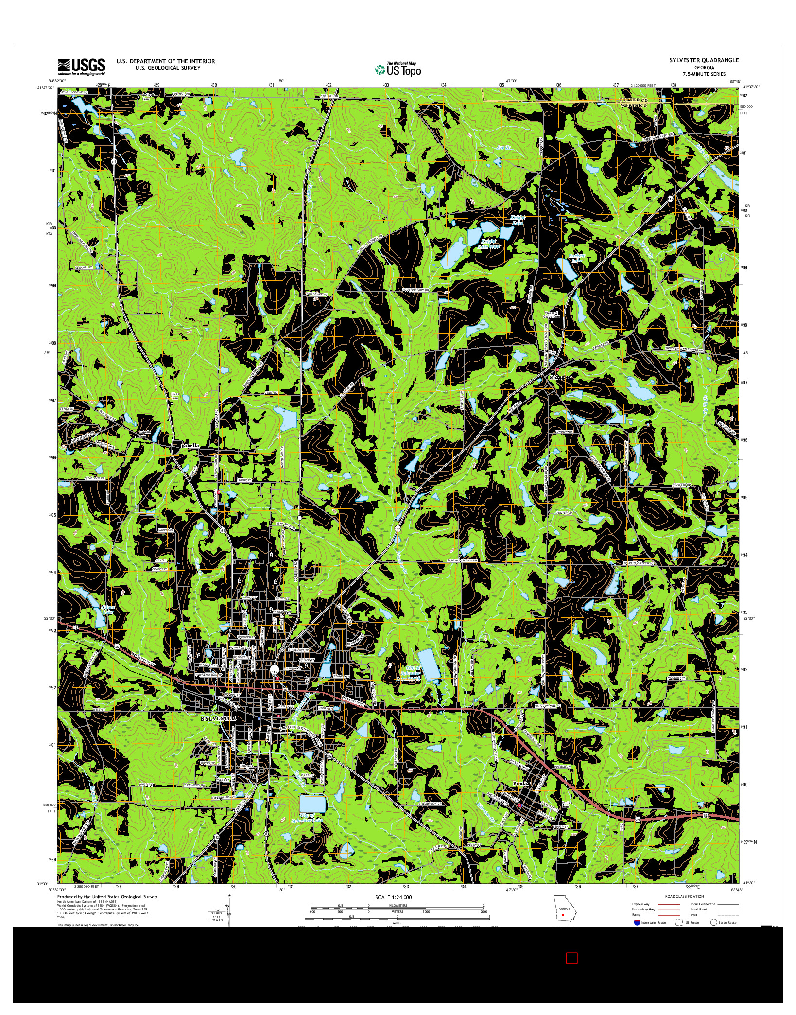 USGS US TOPO 7.5-MINUTE MAP FOR SYLVESTER, GA 2017