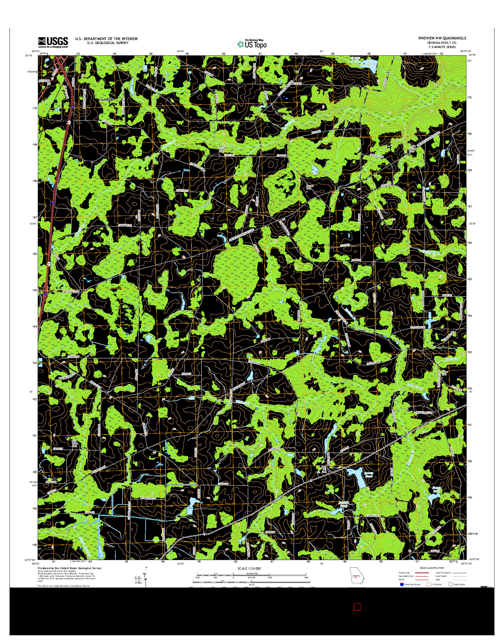 USGS US TOPO 7.5-MINUTE MAP FOR PINEVIEW NW, GA 2017