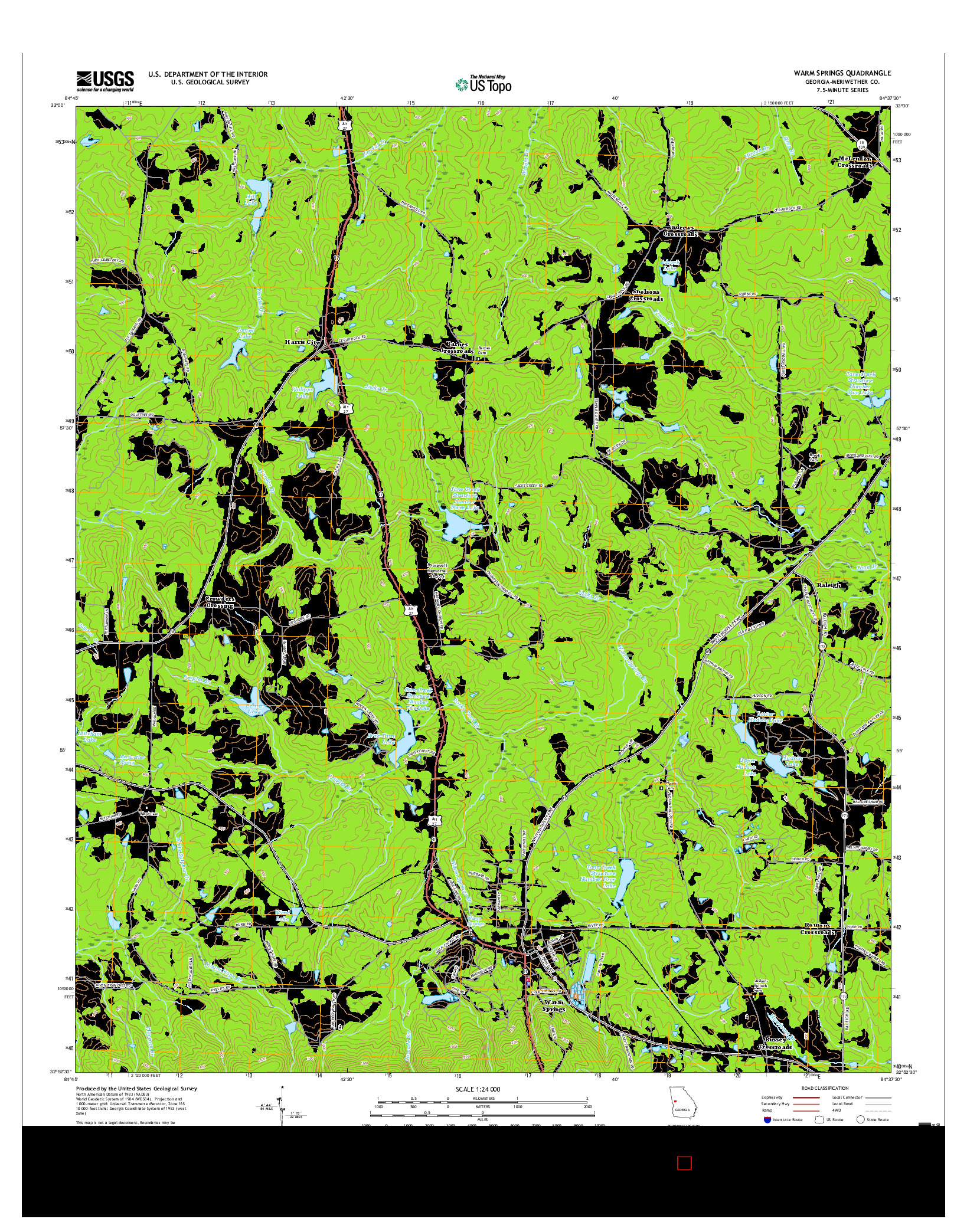 USGS US TOPO 7.5-MINUTE MAP FOR WARM SPRINGS, GA 2017