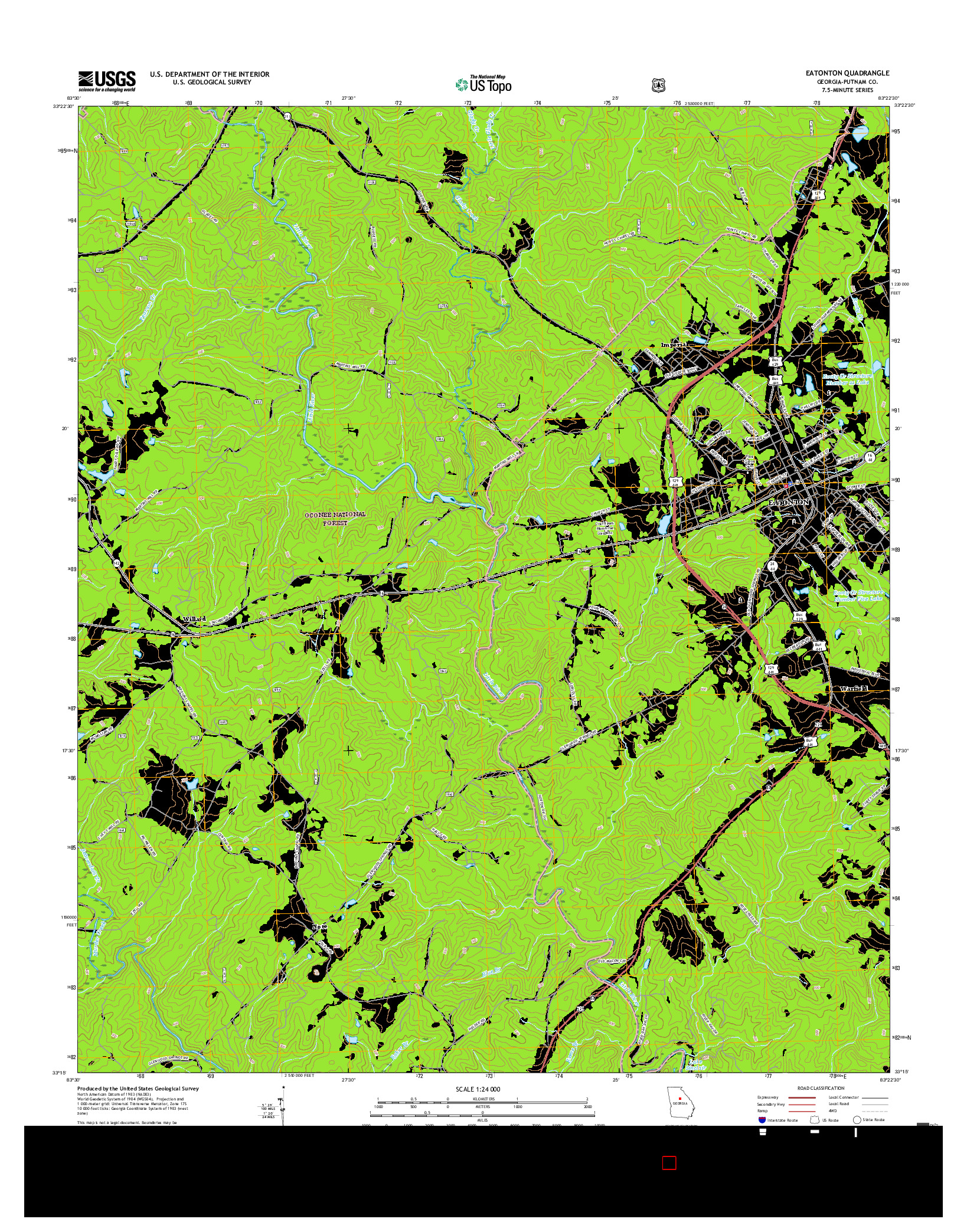 USGS US TOPO 7.5-MINUTE MAP FOR EATONTON, GA 2017