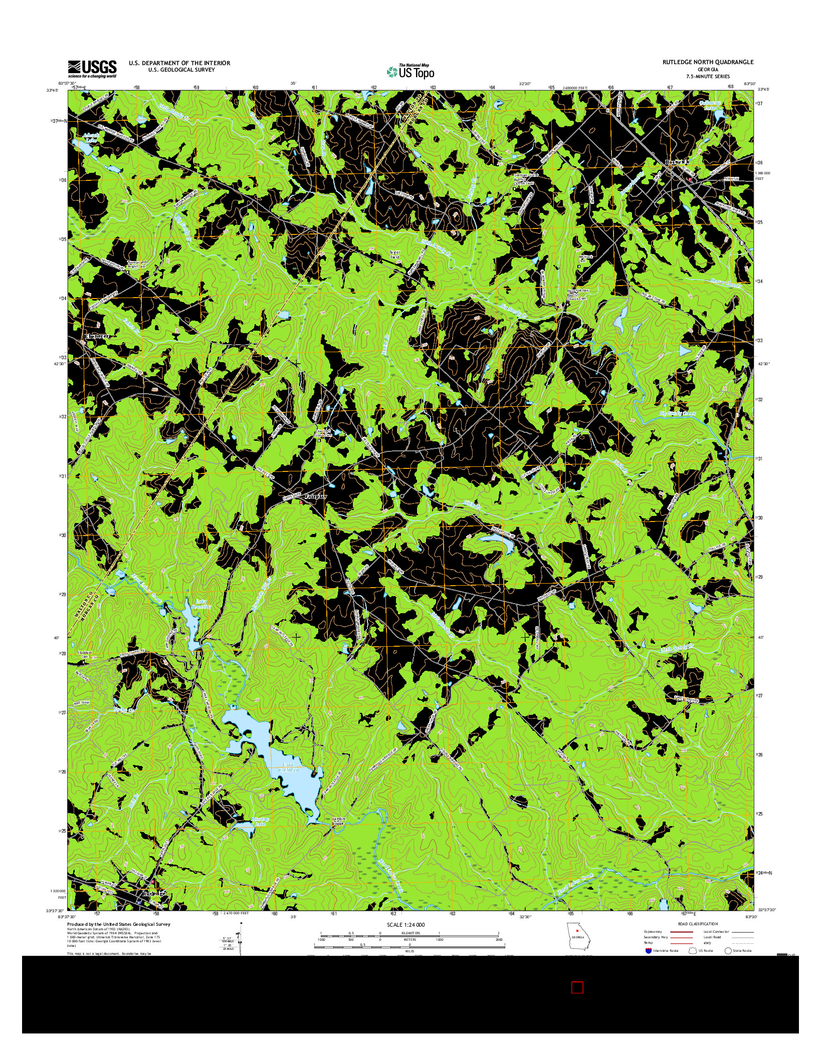 USGS US TOPO 7.5-MINUTE MAP FOR RUTLEDGE NORTH, GA 2017