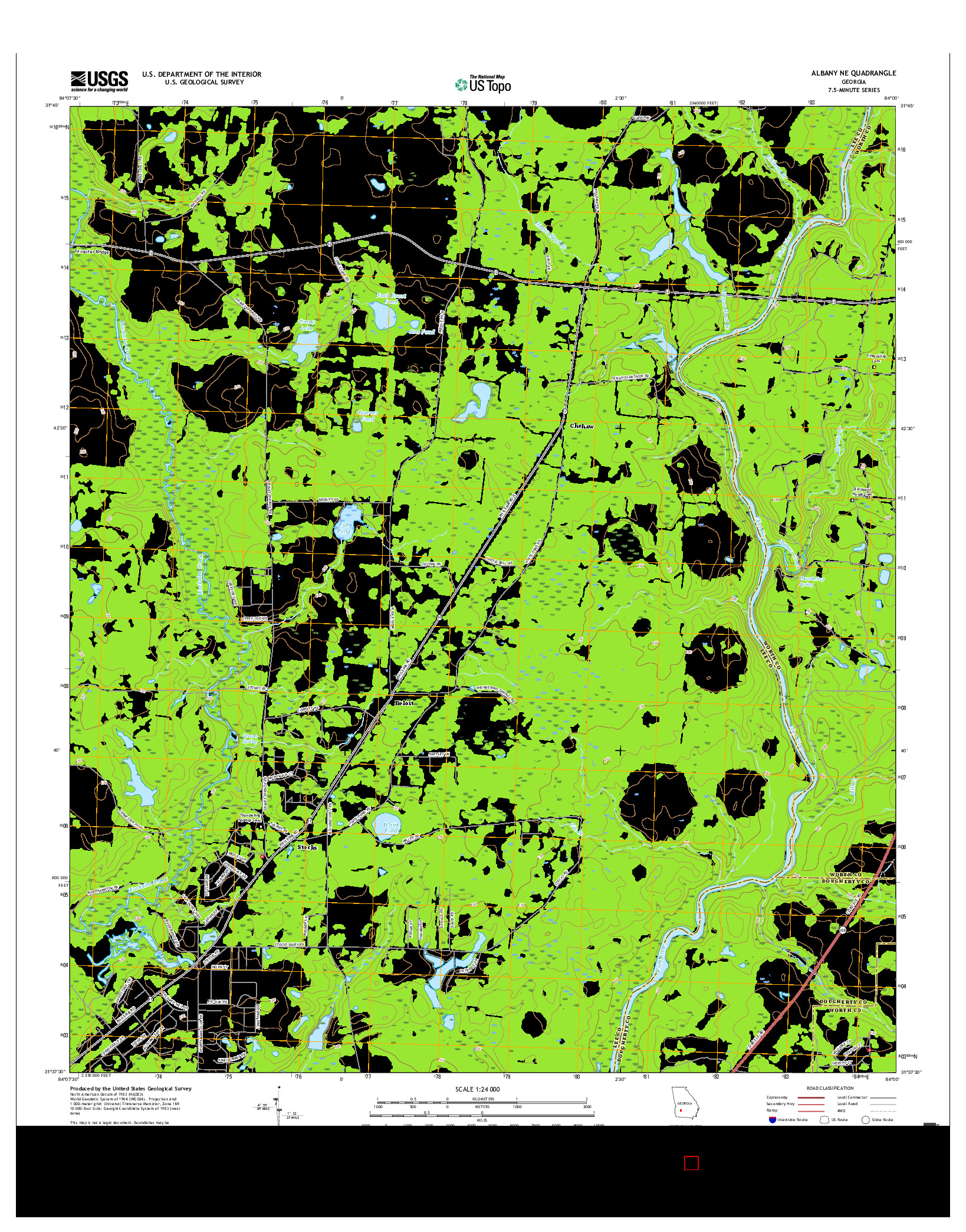 USGS US TOPO 7.5-MINUTE MAP FOR ALBANY NE, GA 2017