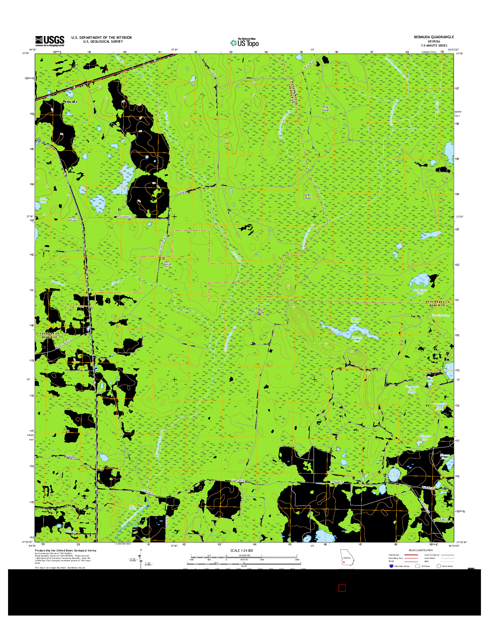 USGS US TOPO 7.5-MINUTE MAP FOR BERMUDA, GA 2017