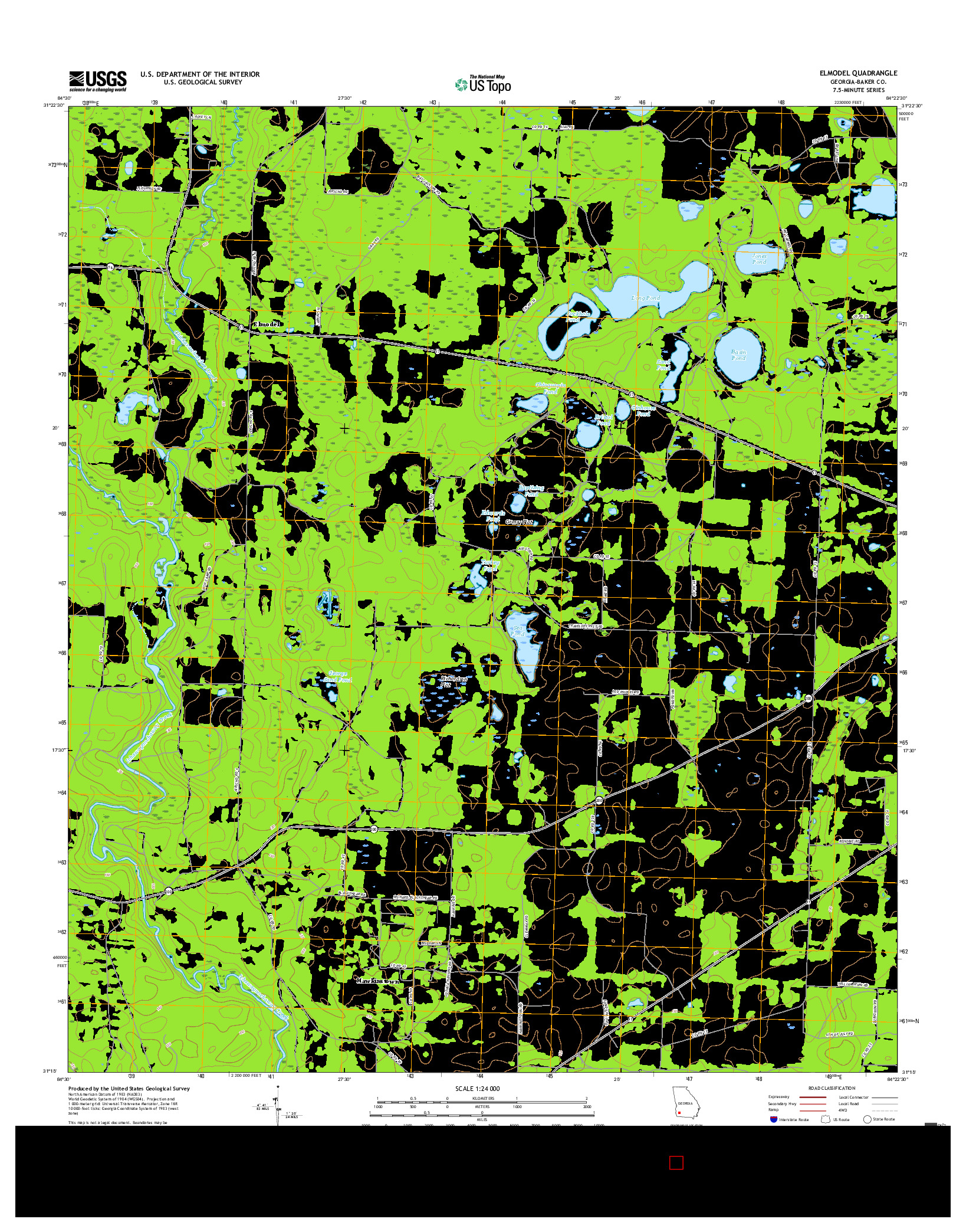 USGS US TOPO 7.5-MINUTE MAP FOR ELMODEL, GA 2017