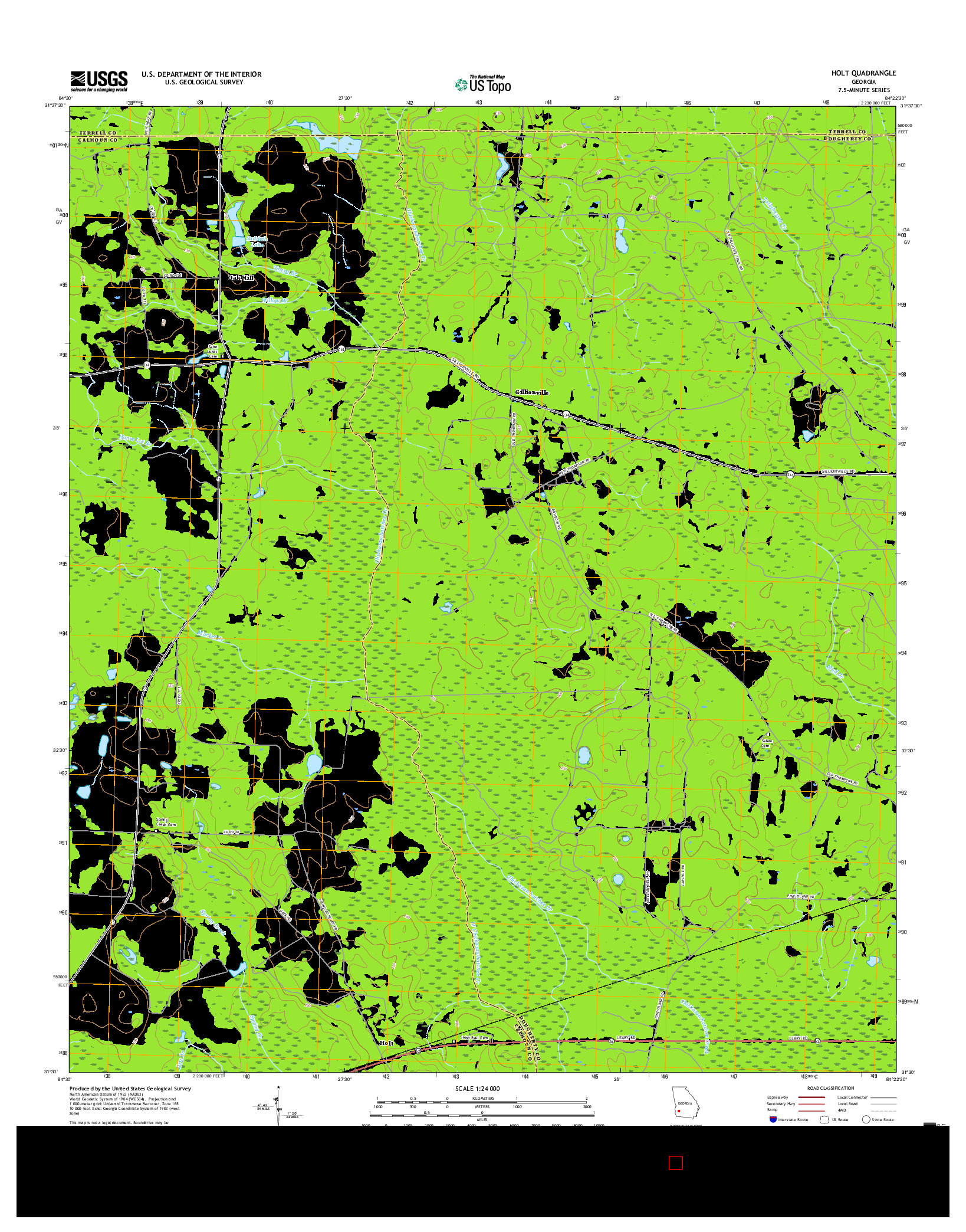 USGS US TOPO 7.5-MINUTE MAP FOR HOLT, GA 2017