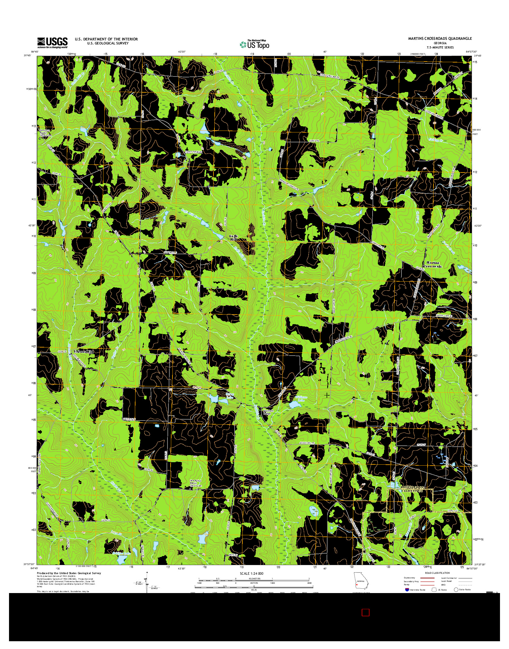 USGS US TOPO 7.5-MINUTE MAP FOR MARTINS CROSSROADS, GA 2017