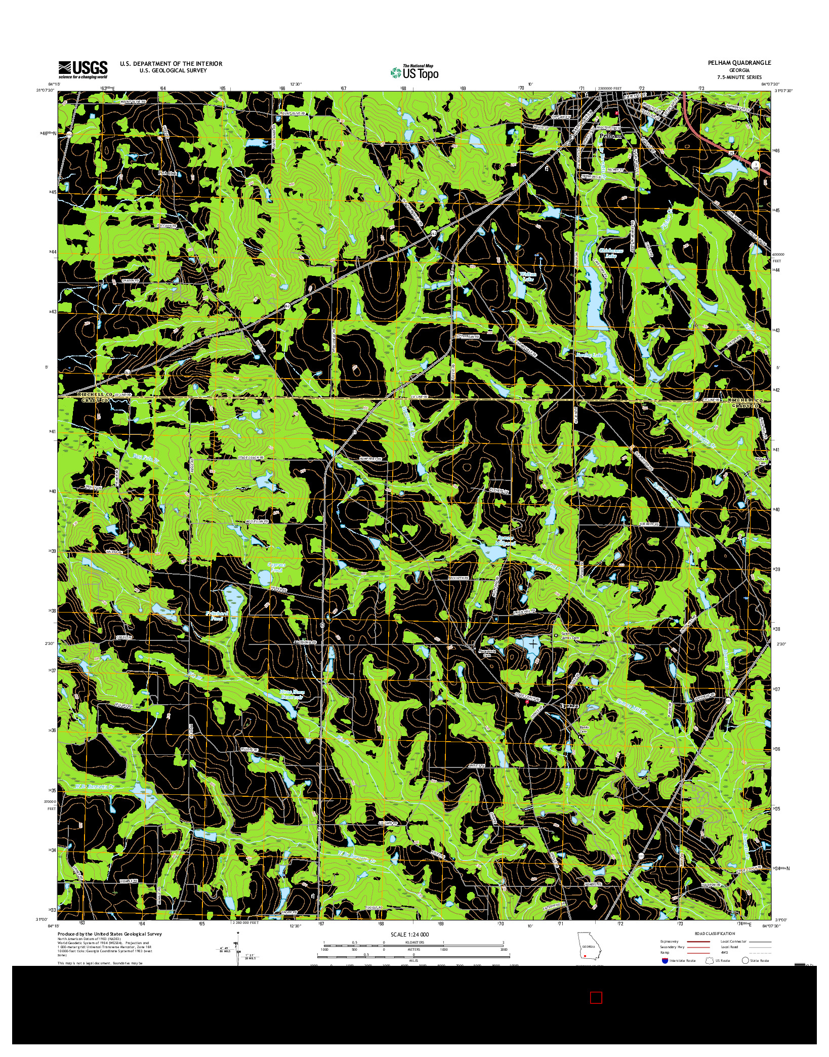 USGS US TOPO 7.5-MINUTE MAP FOR PELHAM, GA 2017