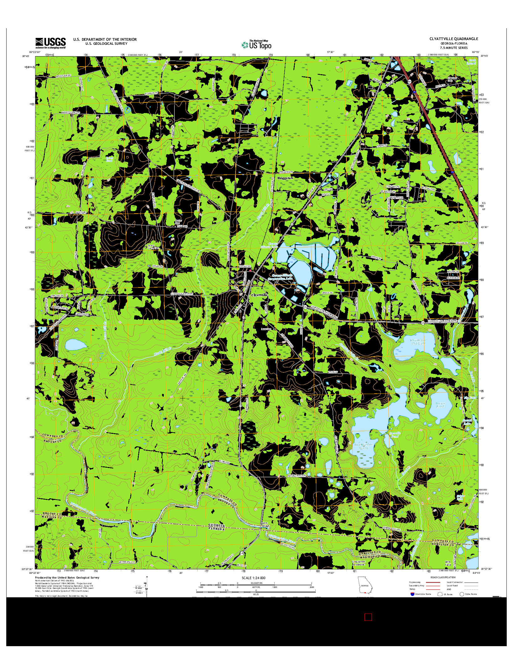 USGS US TOPO 7.5-MINUTE MAP FOR CLYATTVILLE, GA-FL 2017