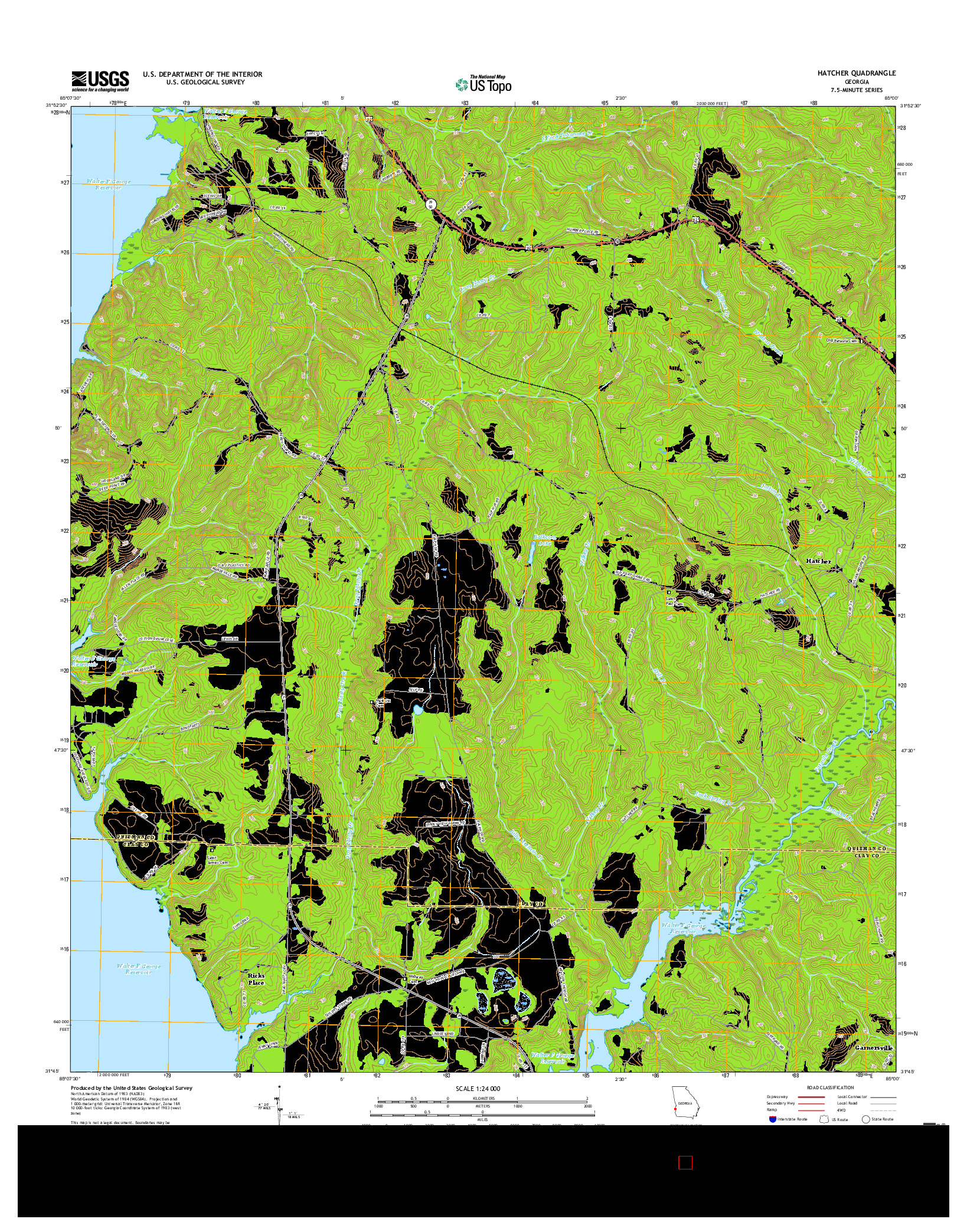 USGS US TOPO 7.5-MINUTE MAP FOR HATCHER, GA 2017