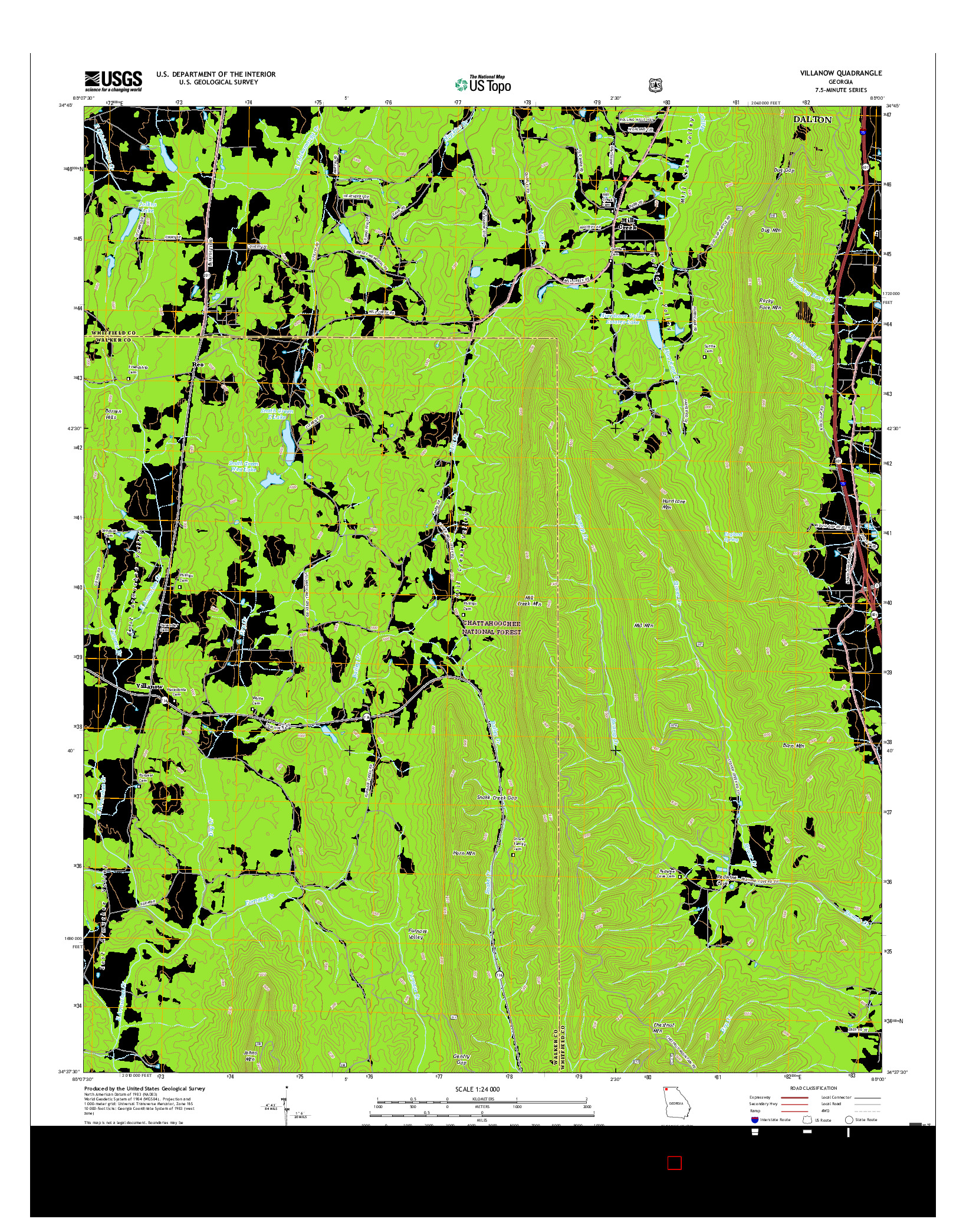 USGS US TOPO 7.5-MINUTE MAP FOR VILLANOW, GA 2017