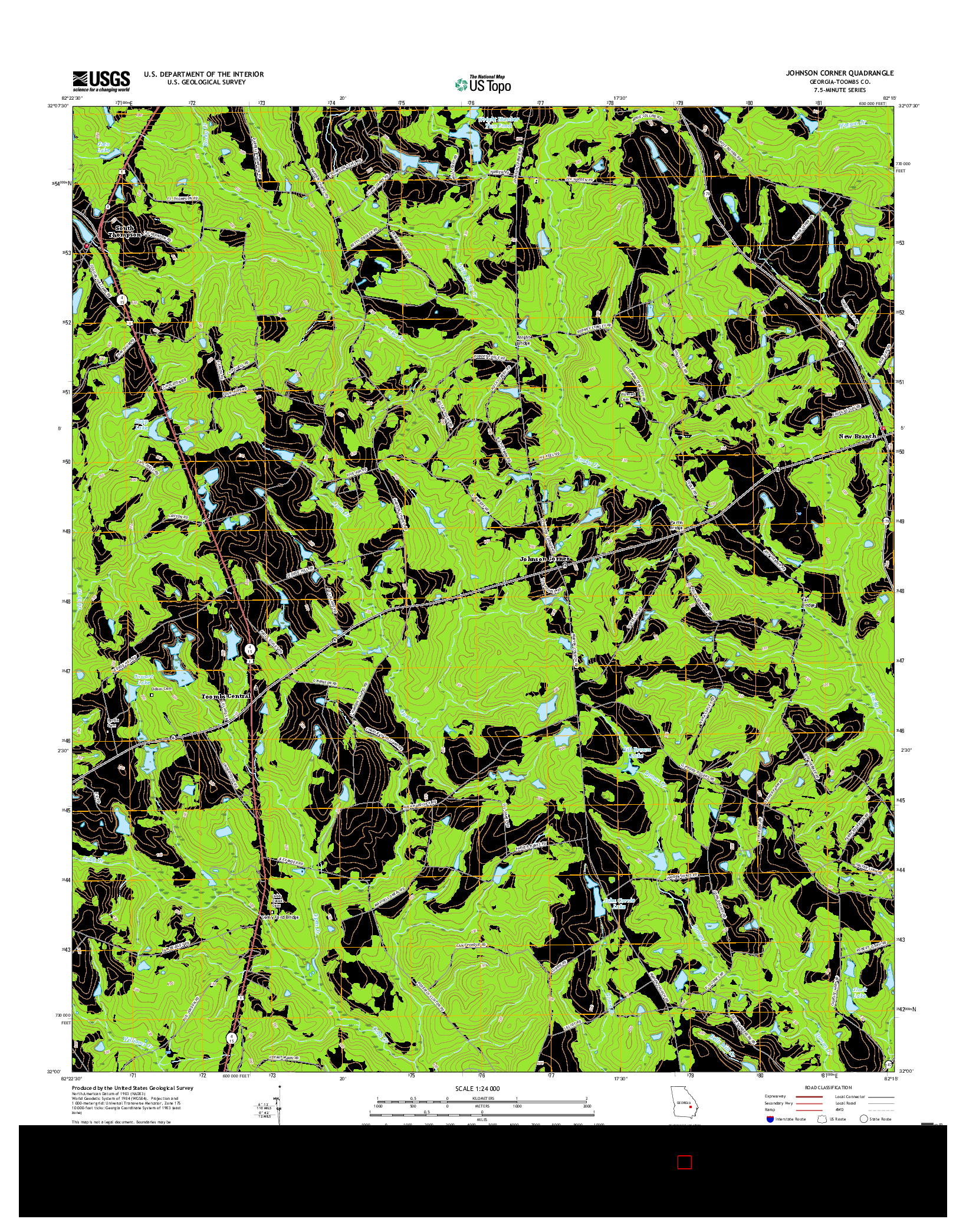 USGS US TOPO 7.5-MINUTE MAP FOR JOHNSON CORNER, GA 2017