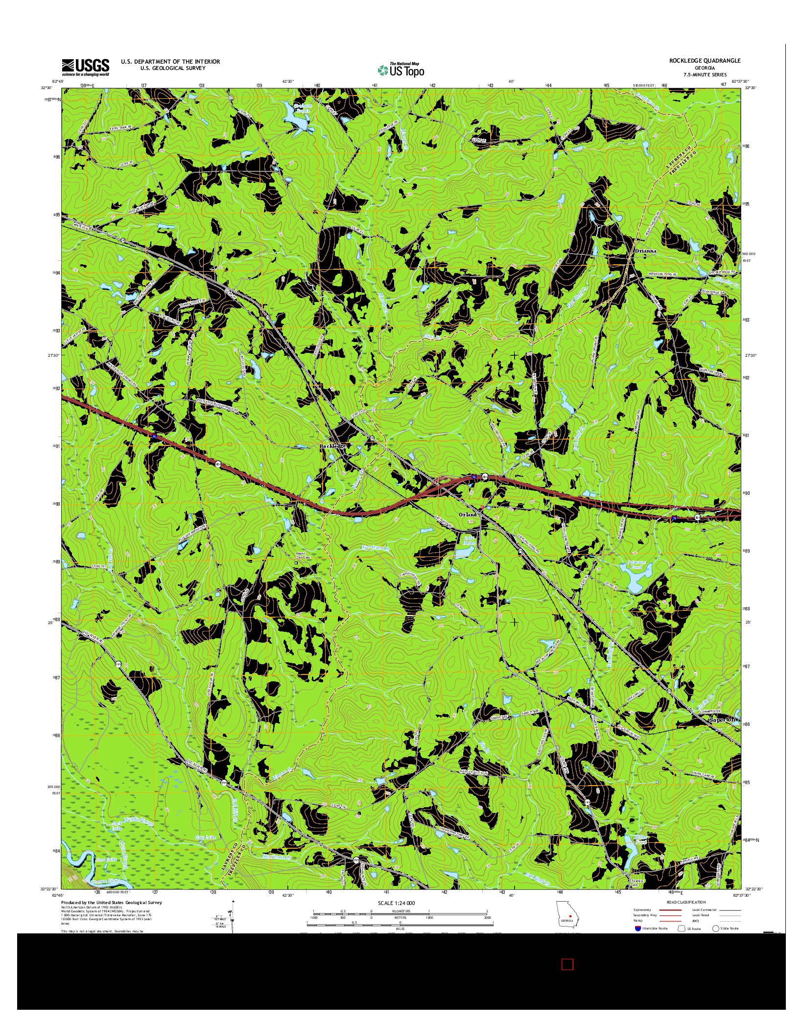 USGS US TOPO 7.5-MINUTE MAP FOR ROCKLEDGE, GA 2017