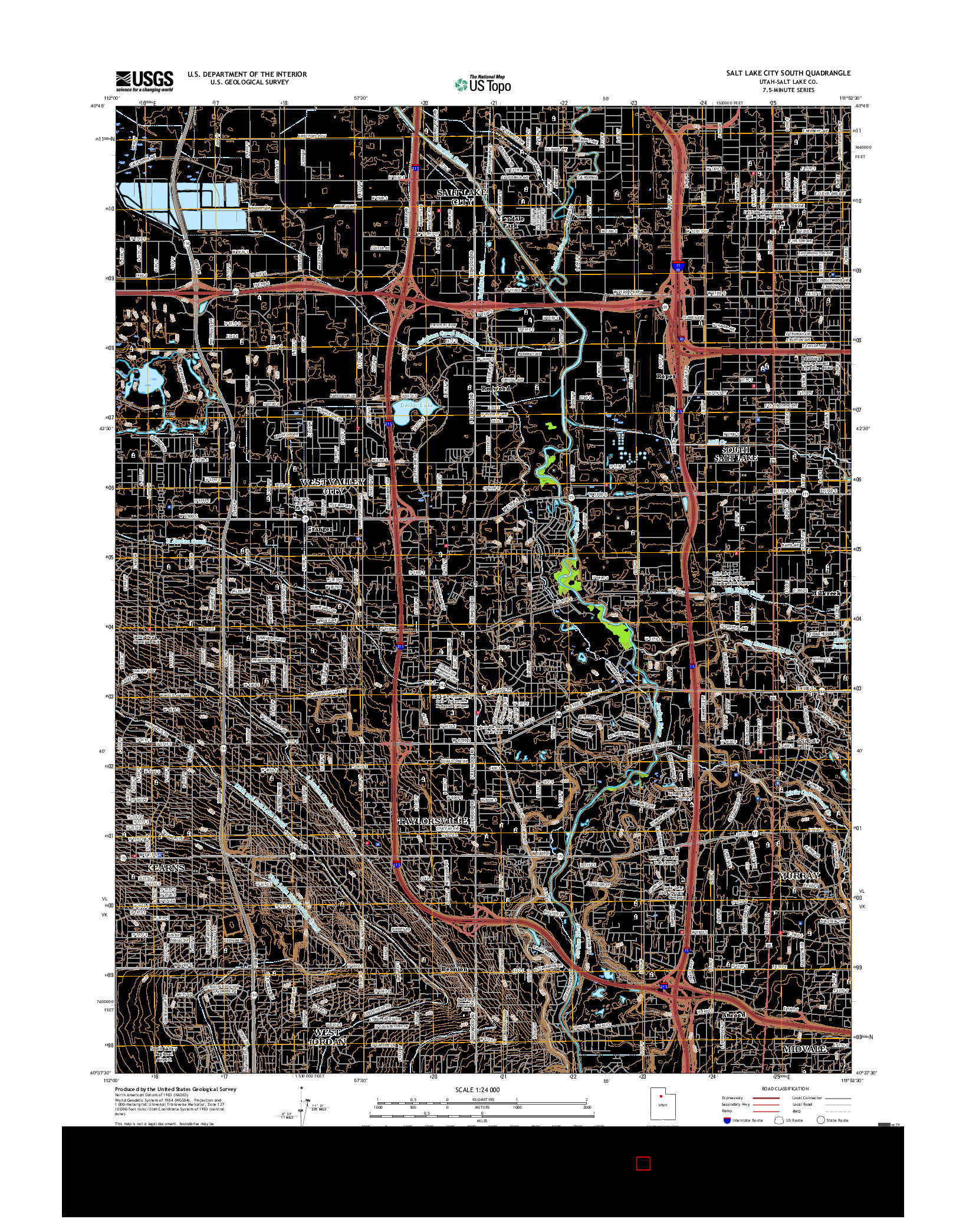 USGS US TOPO 7.5-MINUTE MAP FOR SALT LAKE CITY SOUTH, UT 2017