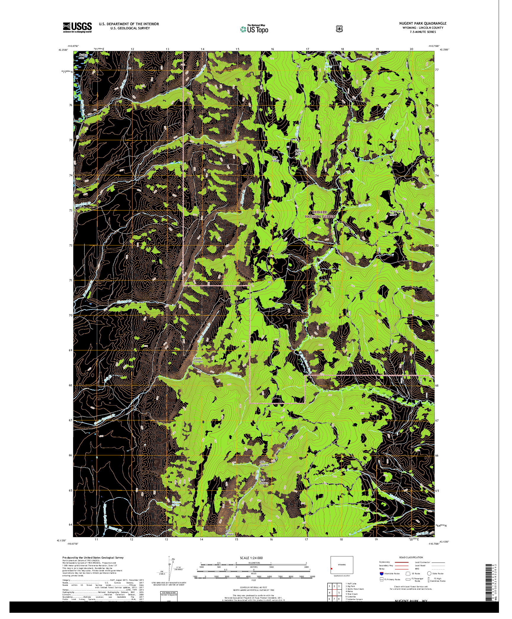 USGS US TOPO 7.5-MINUTE MAP FOR NUGENT PARK, WY 2018