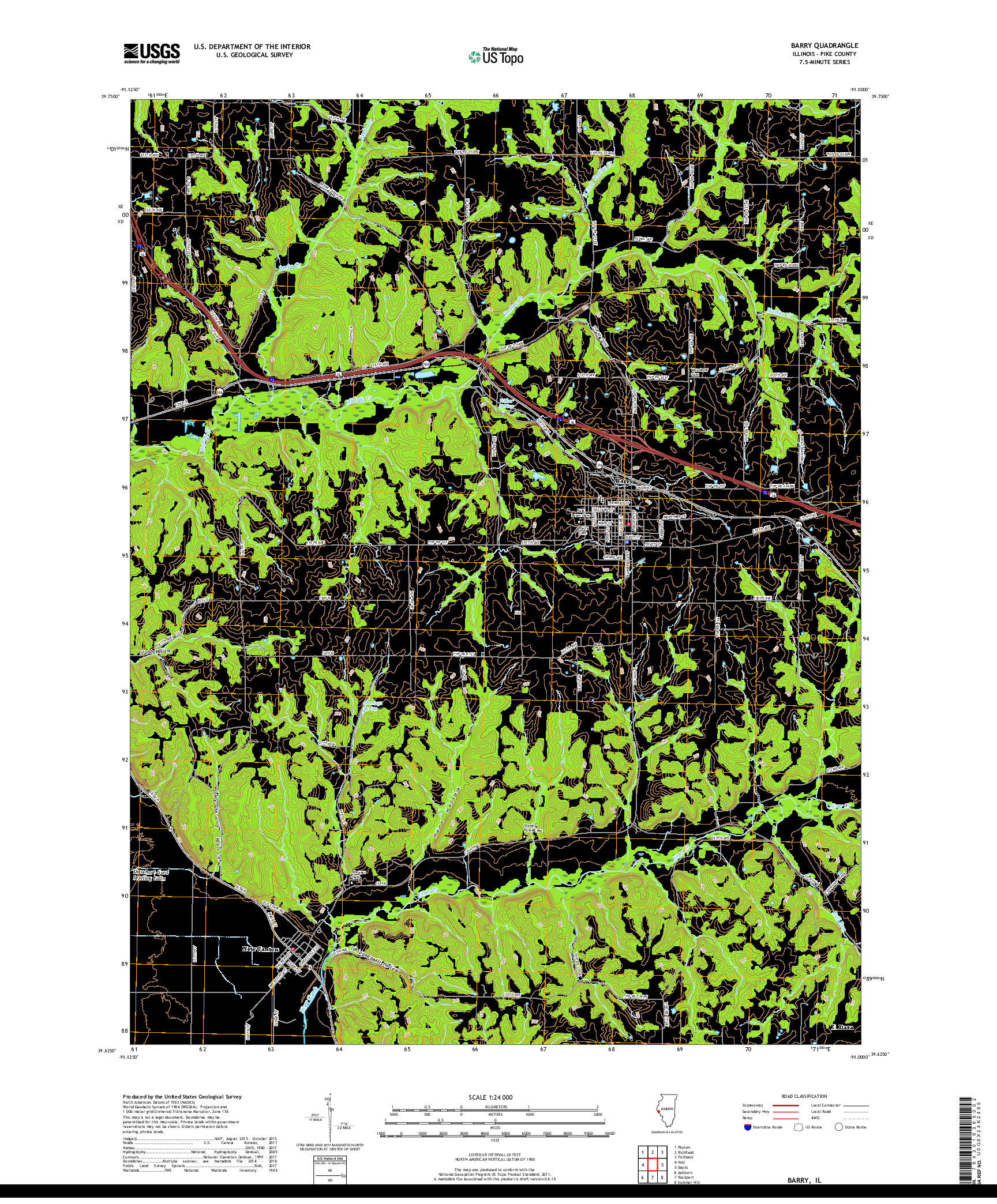 USGS US TOPO 7.5-MINUTE MAP FOR BARRY, IL 2018