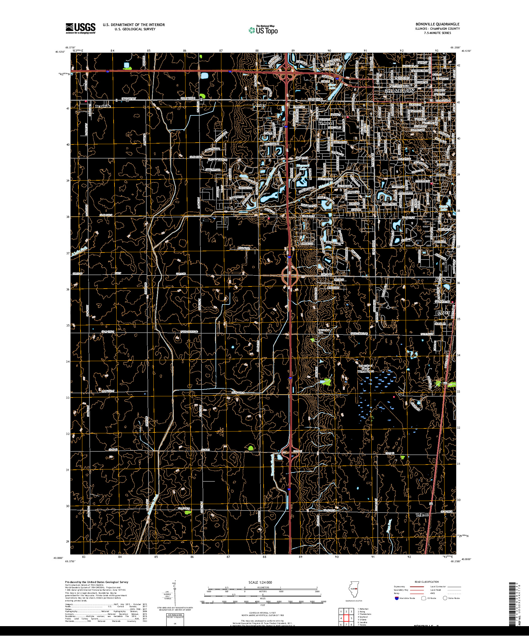 USGS US TOPO 7.5-MINUTE MAP FOR BONDVILLE, IL 2018